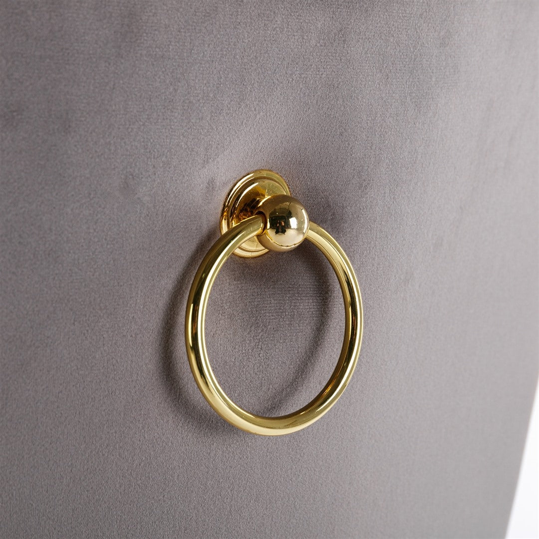 AADEN 6x Velvet Dining Chairs with Golden Metal Legs-Grey 11