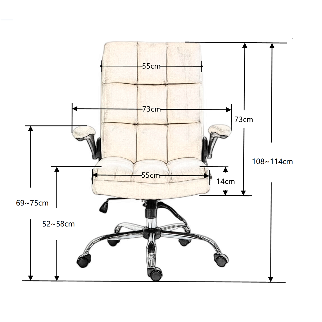 Velvet Home Ergonomic Swivel Adjustable Tilt Angle and Flip-up Arms Office Chair 8
