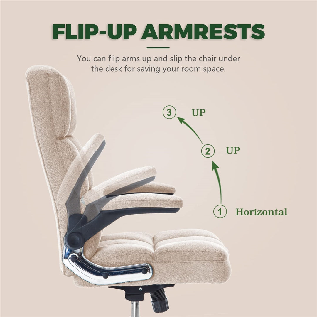 Velvet Home Ergonomic Swivel Adjustable Tilt Angle and Flip-up Arms Office Chair 10