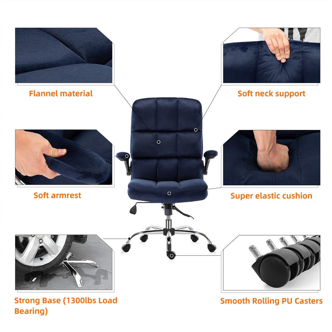 Velvet Home Ergonomic Swivel Adjustable Tilt Angle and Flip-up Arms Office Chair 9