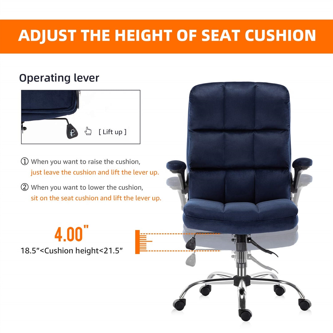 Velvet Home Ergonomic Swivel Adjustable Tilt Angle and Flip-up Arms Office Chair 11