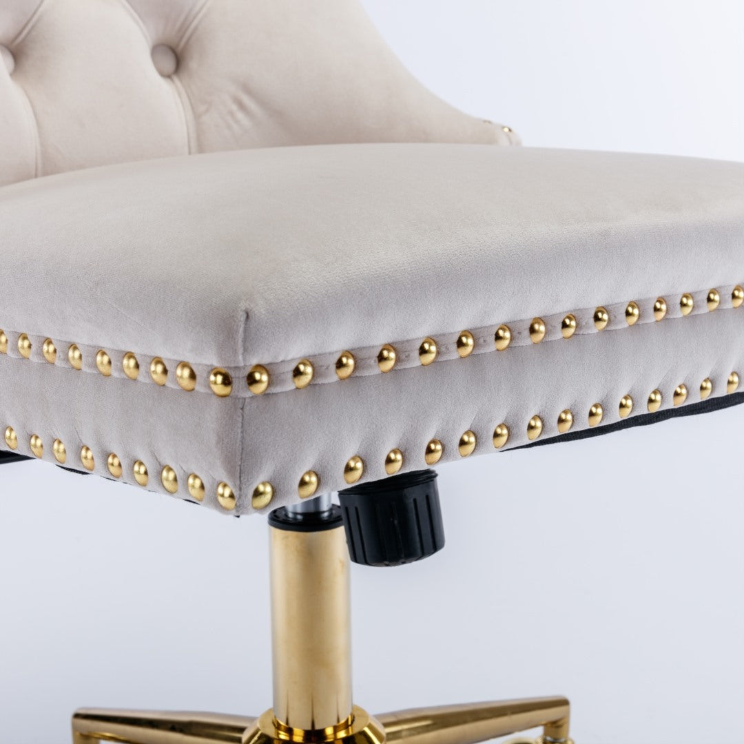 Velvet Home Office Chair- Beige 7