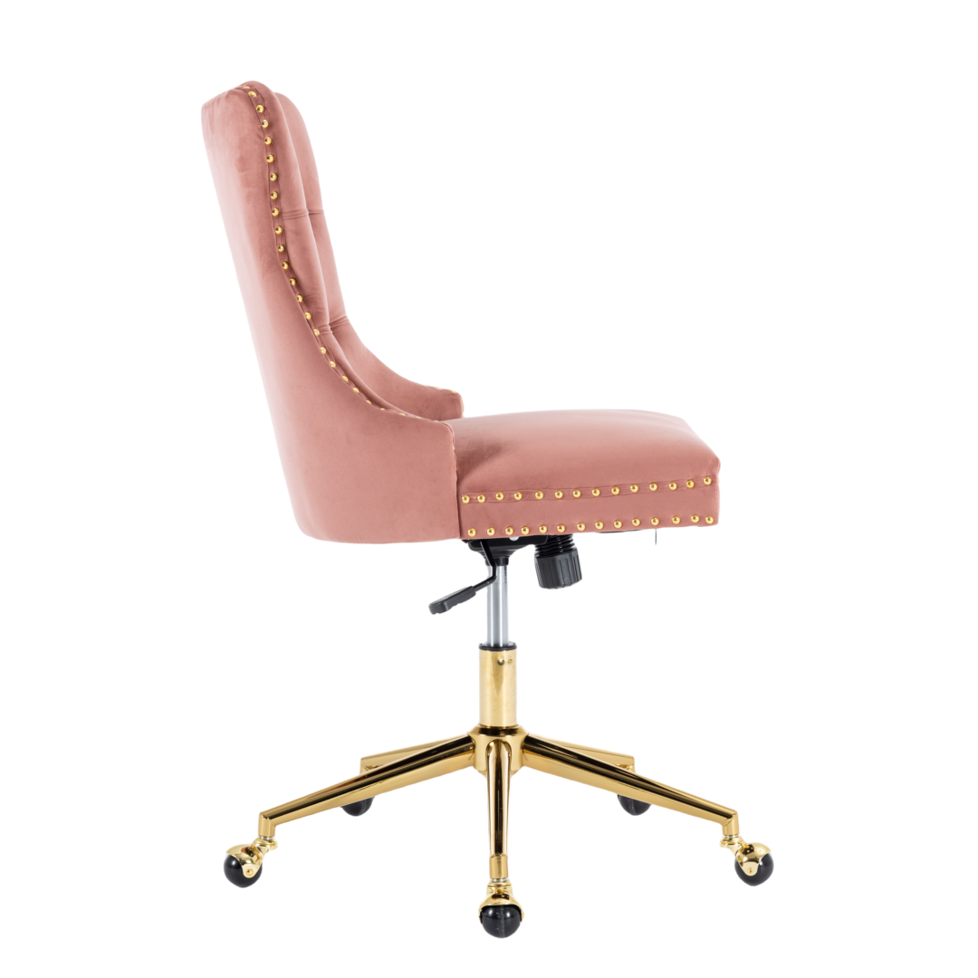 Velvet Home Office Chair- Pink 3