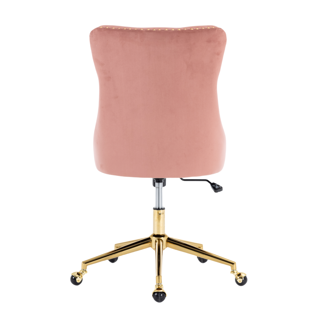 Velvet Home Office Chair- Pink 4