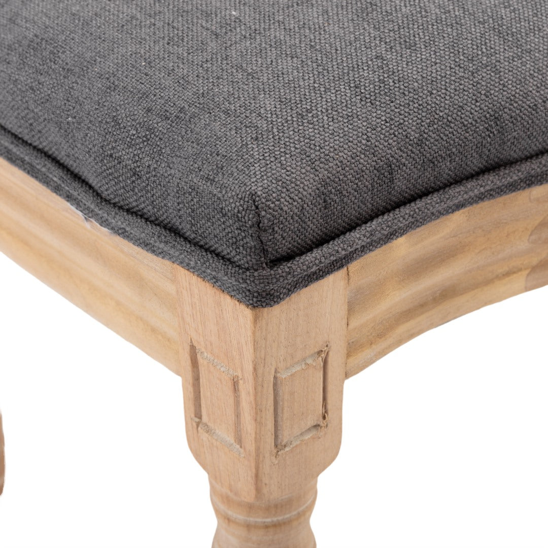 AADEN 2x Rattan Dining Chairs with Solid Wood Legs- Grey 6