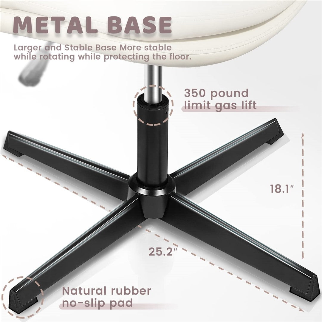 Faux Leather Home Office Chair -Beige 4