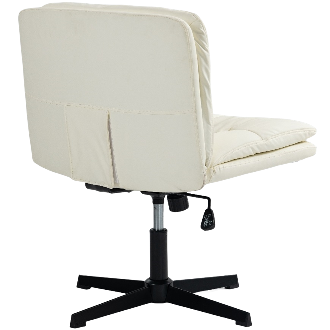 Faux Leather Home Office Chair -Beige 13