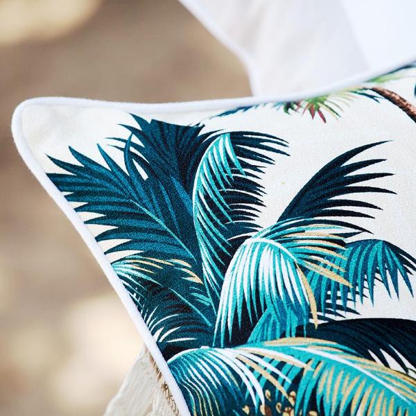 Cushion Cover-With Piping-Palm Trees White-35cm x 50cm 3