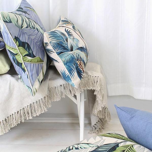 Cushion Cover-With Piping-Palm Trees White-35cm x 50cm 5