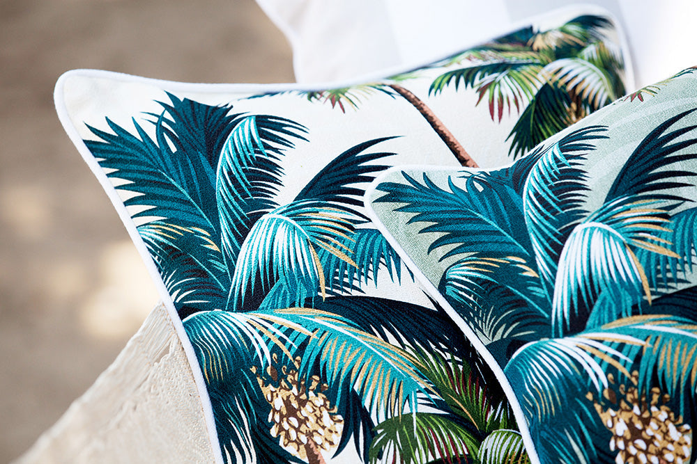 Cushion Cover-With Piping-Palm Trees White-60cm x 60cm 6