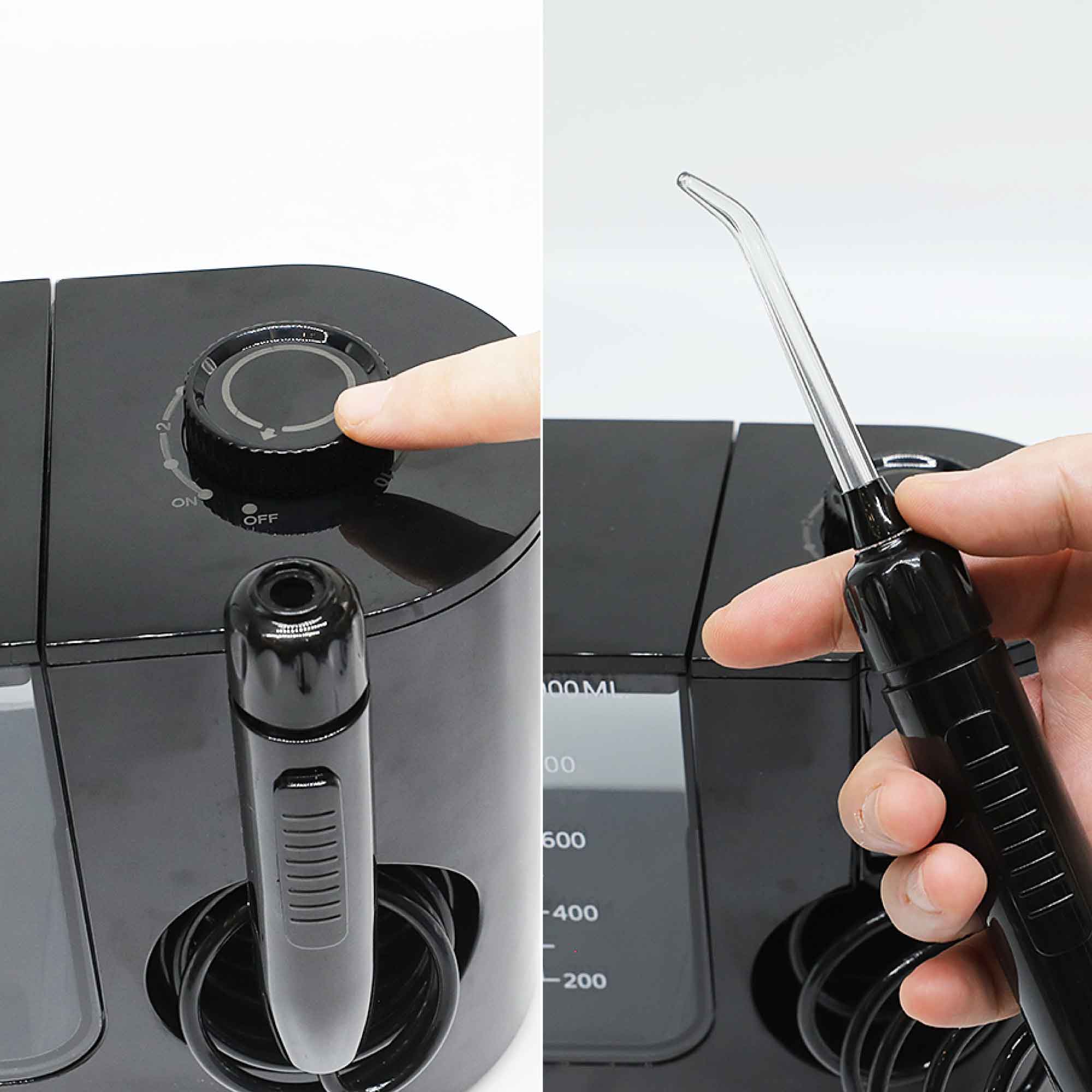 Water Jet Dental Flosser 1000ml Black - Electric Oral Pressure Irrigator 4
