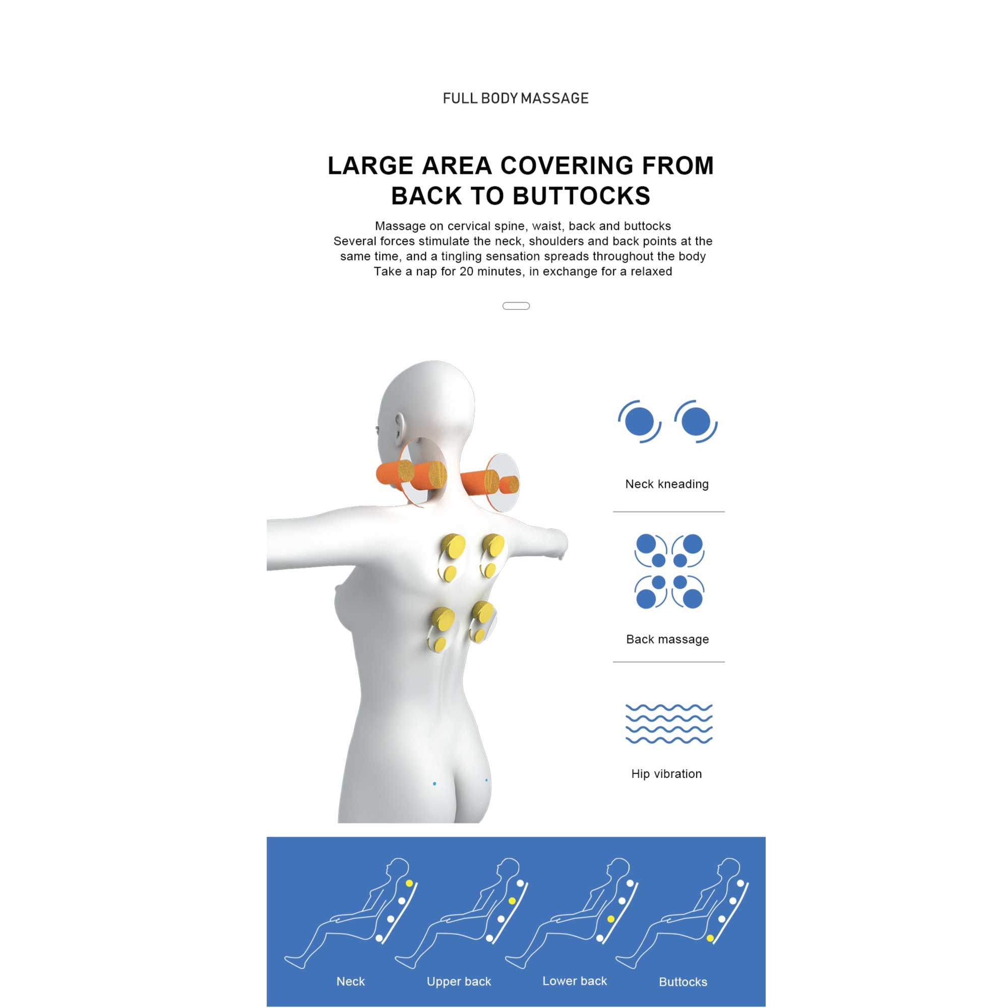 Massager Cushion - Chair Seat Kneading Shiatsu Heat Massage Portable Car 9