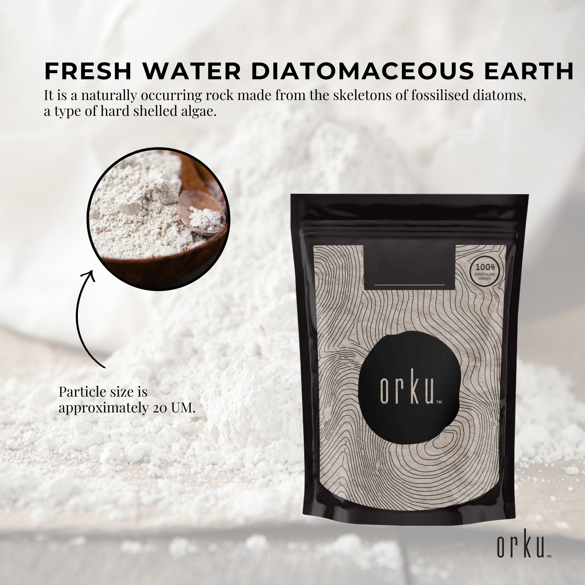 1Kg Organic Fine Diatomaceous Earth - Food Grade Fossil Shell Flour Powder 4