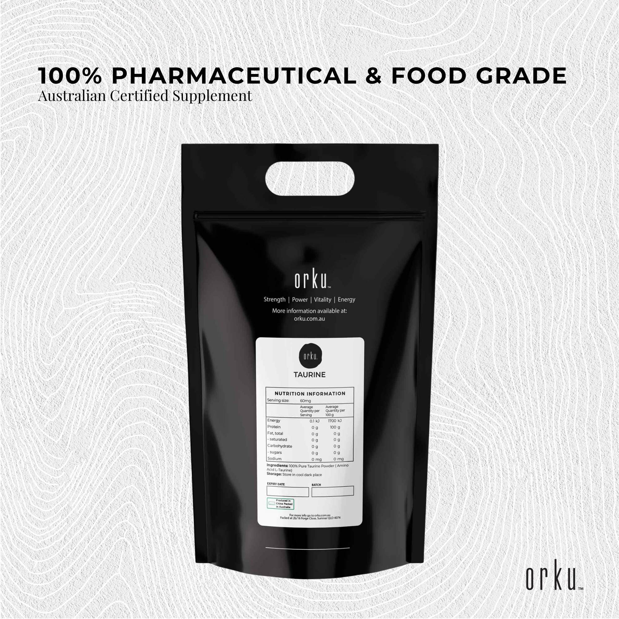 Bulk 20Kg Taurine Powder Pure Amino Acid Food Grade L-Taurine Vitamin Supplement 3