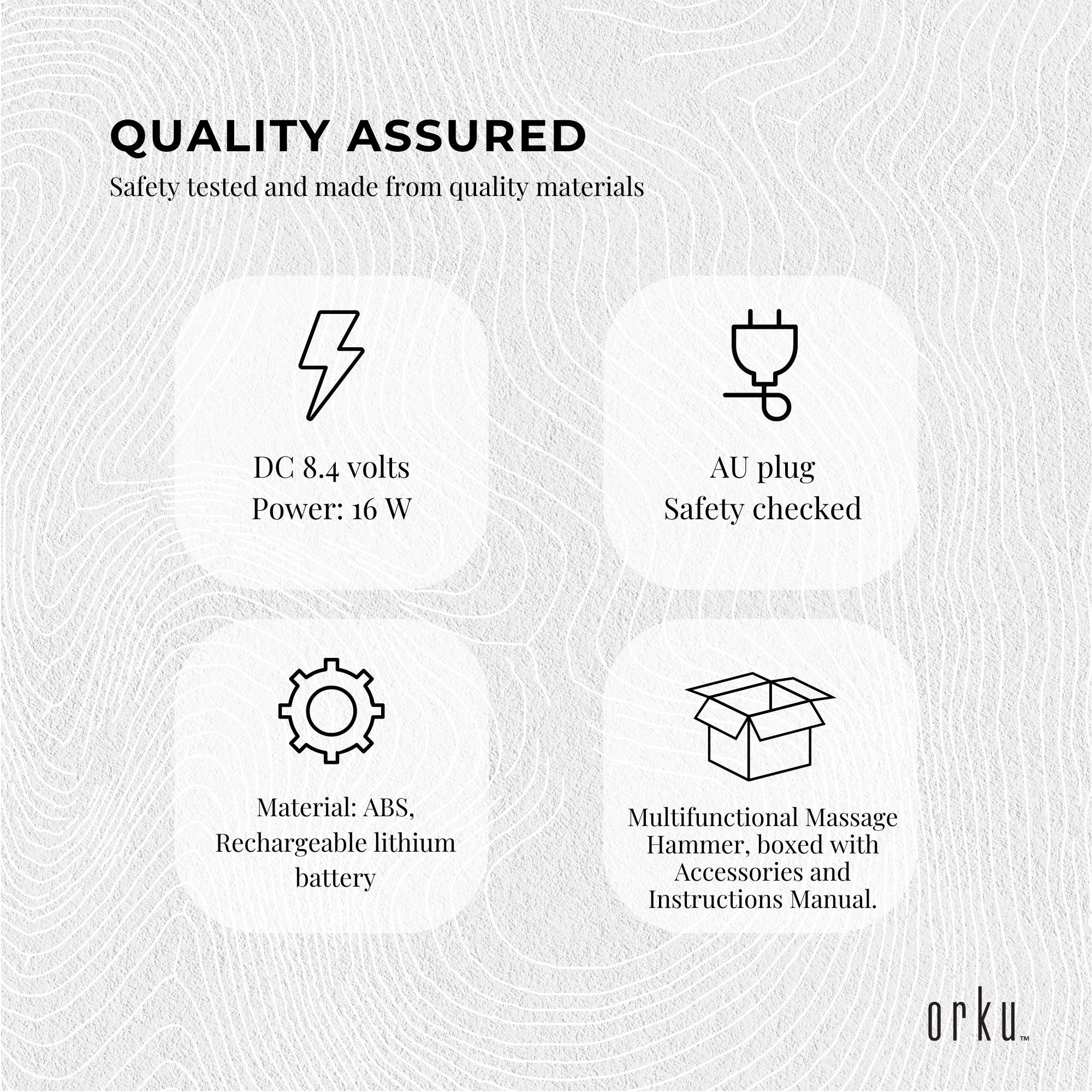 Rechargeable Body Hammer Massager - Handheld Portable Cordless Electric Massage 8