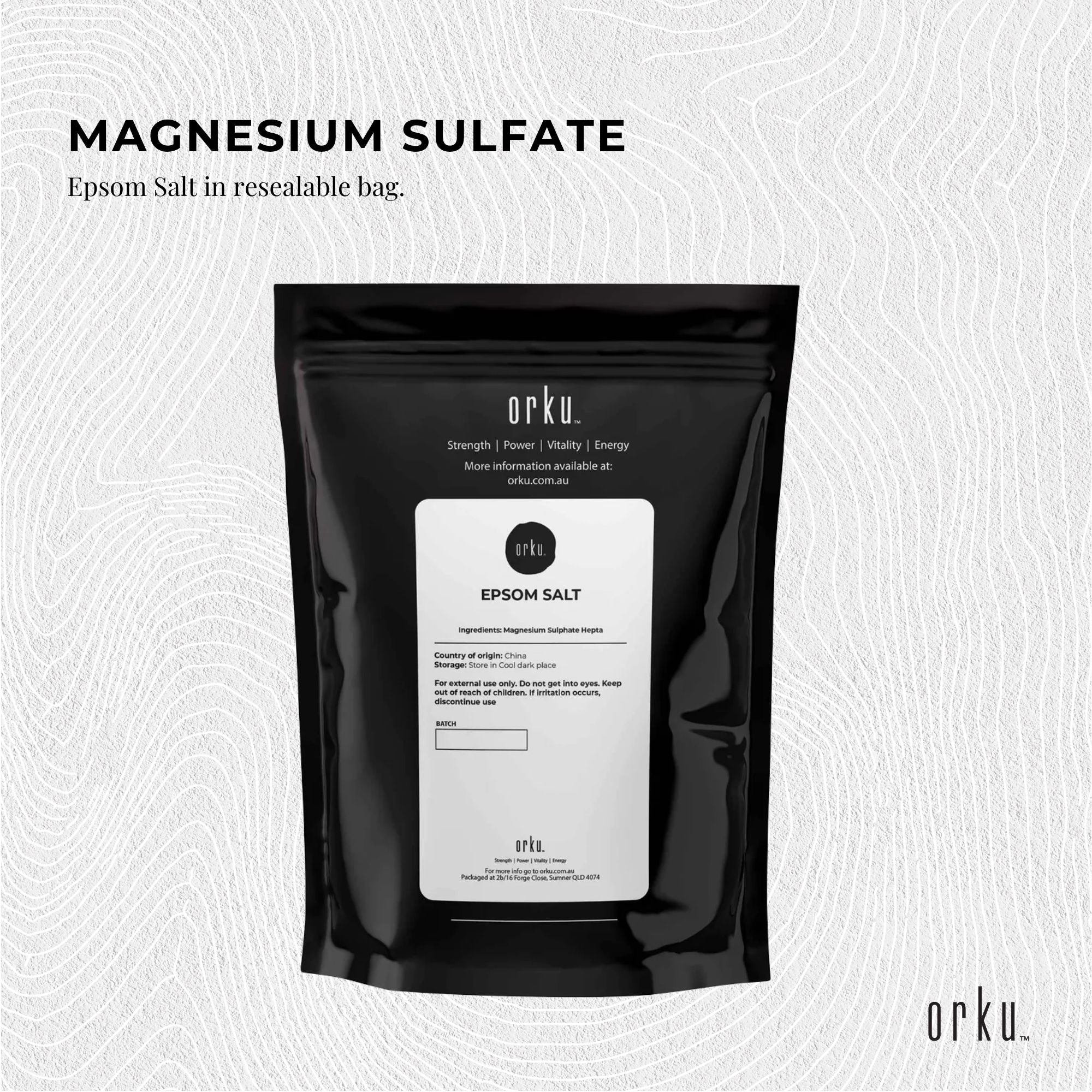 Orku 1Kg Epsom Salt - Magnesium Sulphate Bath Salts For Skin Body Sulfate 3
