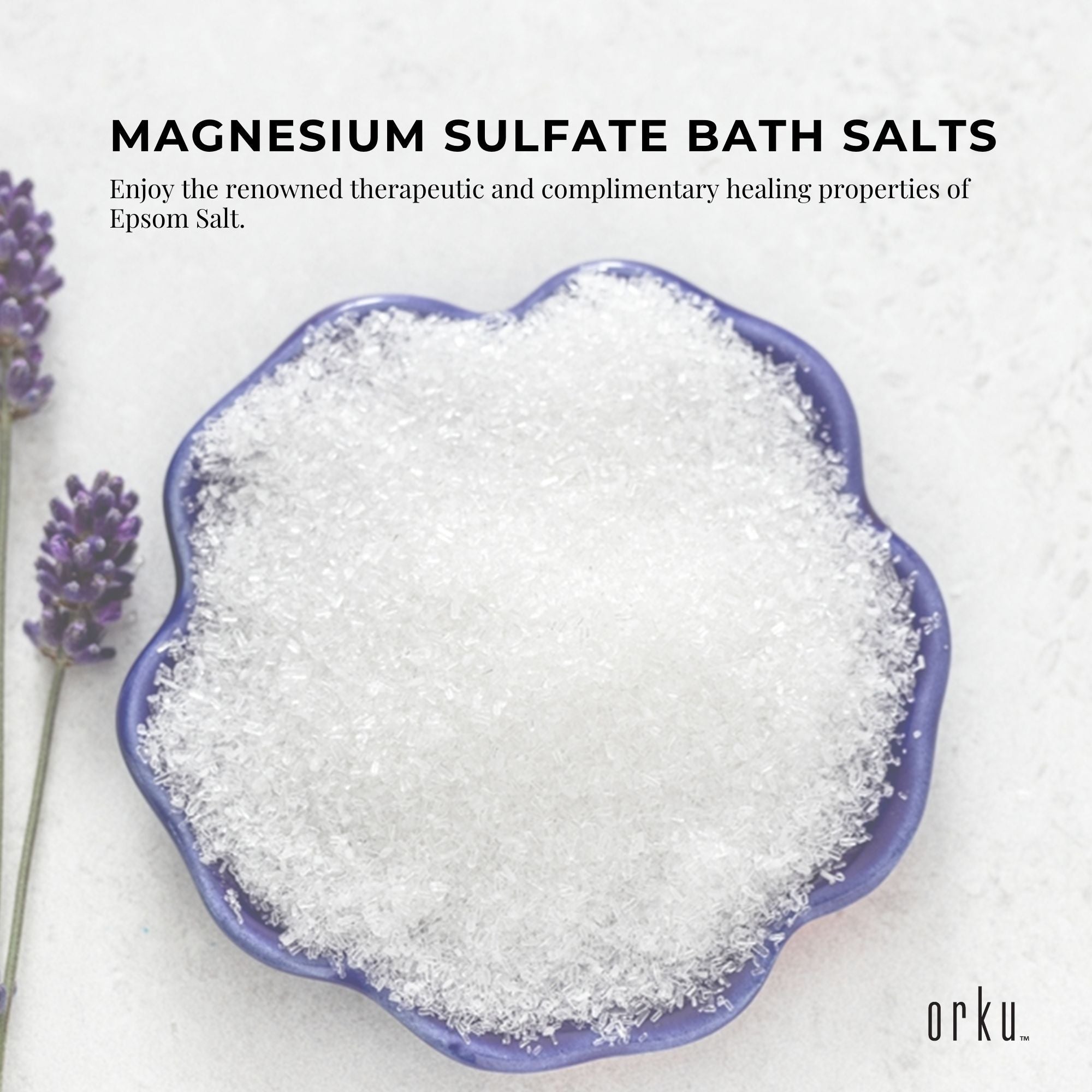 Orku 2Kg Epsom Salt - Magnesium Sulphate Bath Salts For Skin Body Sulfate 6