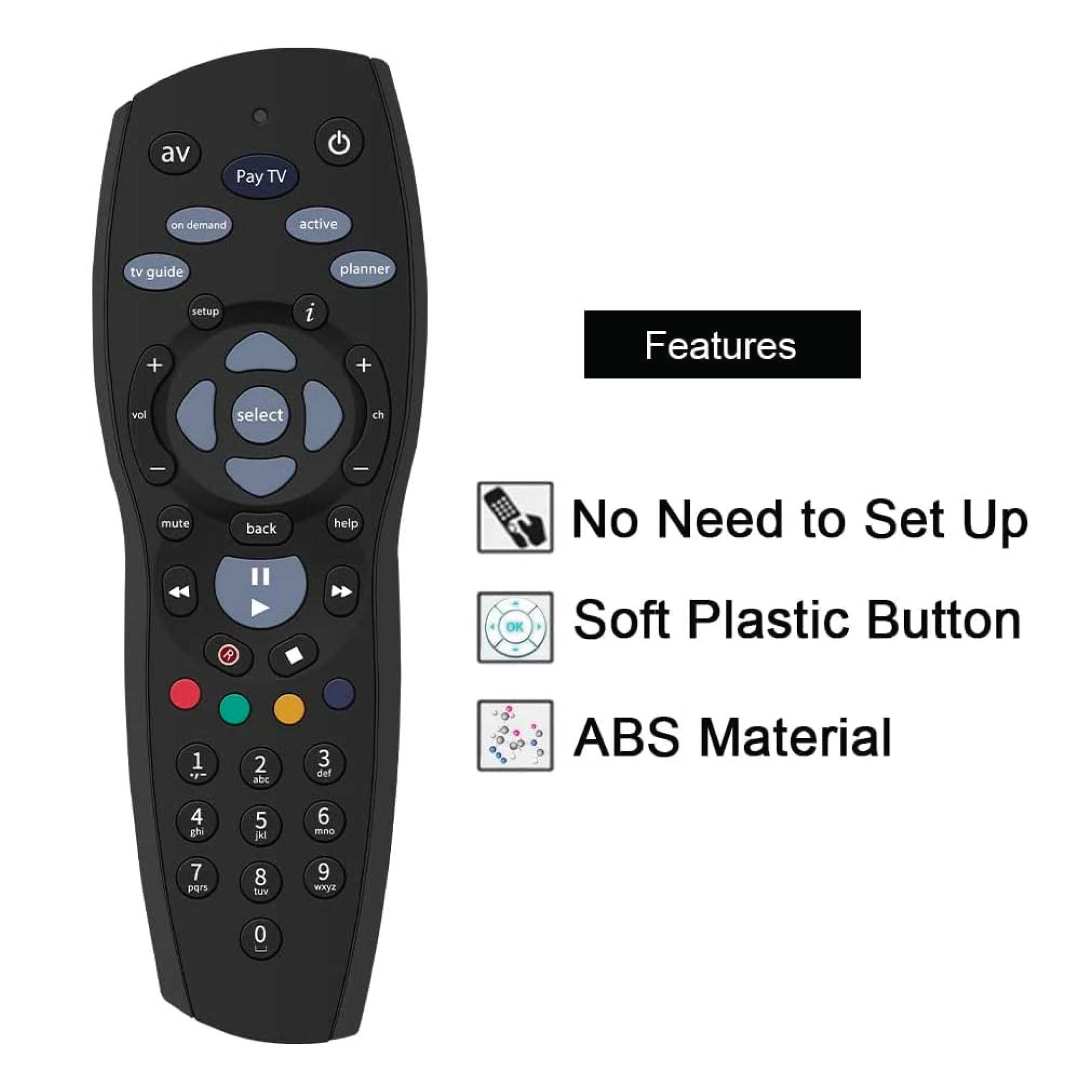 3x Tooleroo PayTV Remote Control Compatible with Foxtel MYSTAR SKY NZ - Black 3