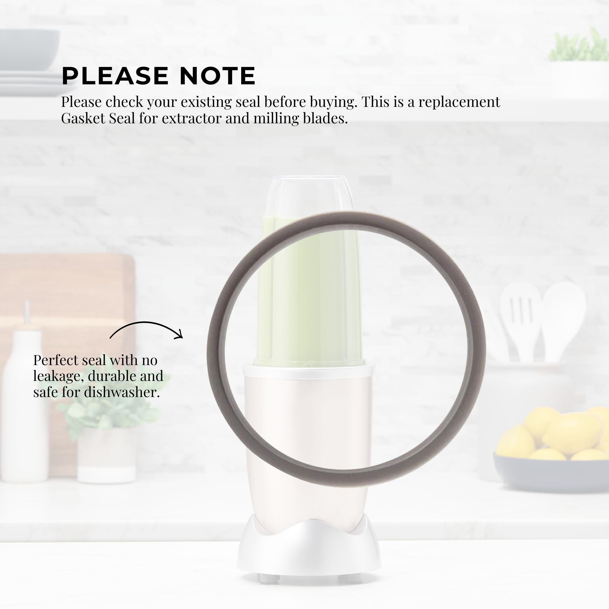 For Nutribullet Short Cup + Extractor Blade + Grey Seal - For 900 and 600 Models 3