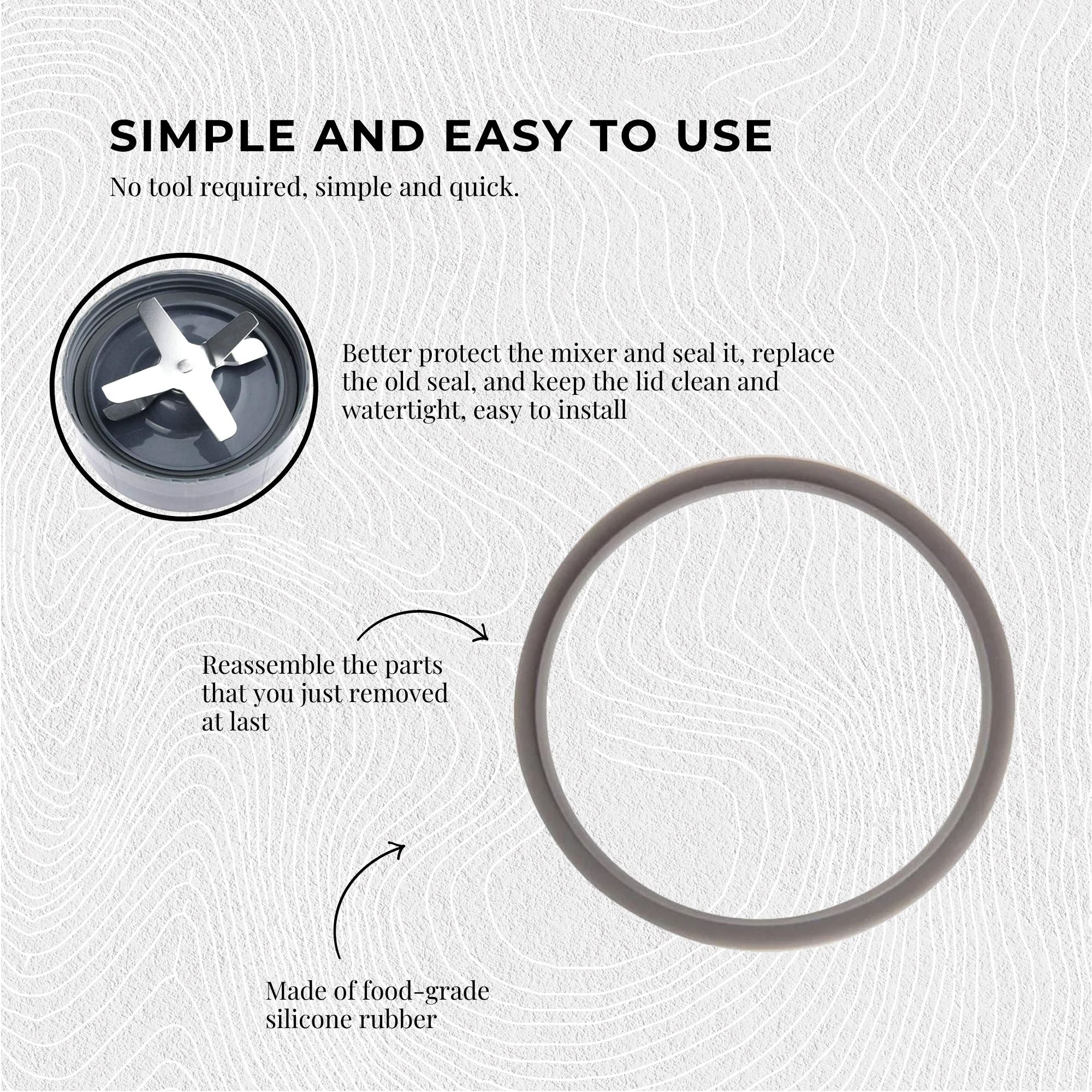 2x For Nutribullet Gasket Seal Grey Ring For 900W - Most 600W 1200W Blade 3
