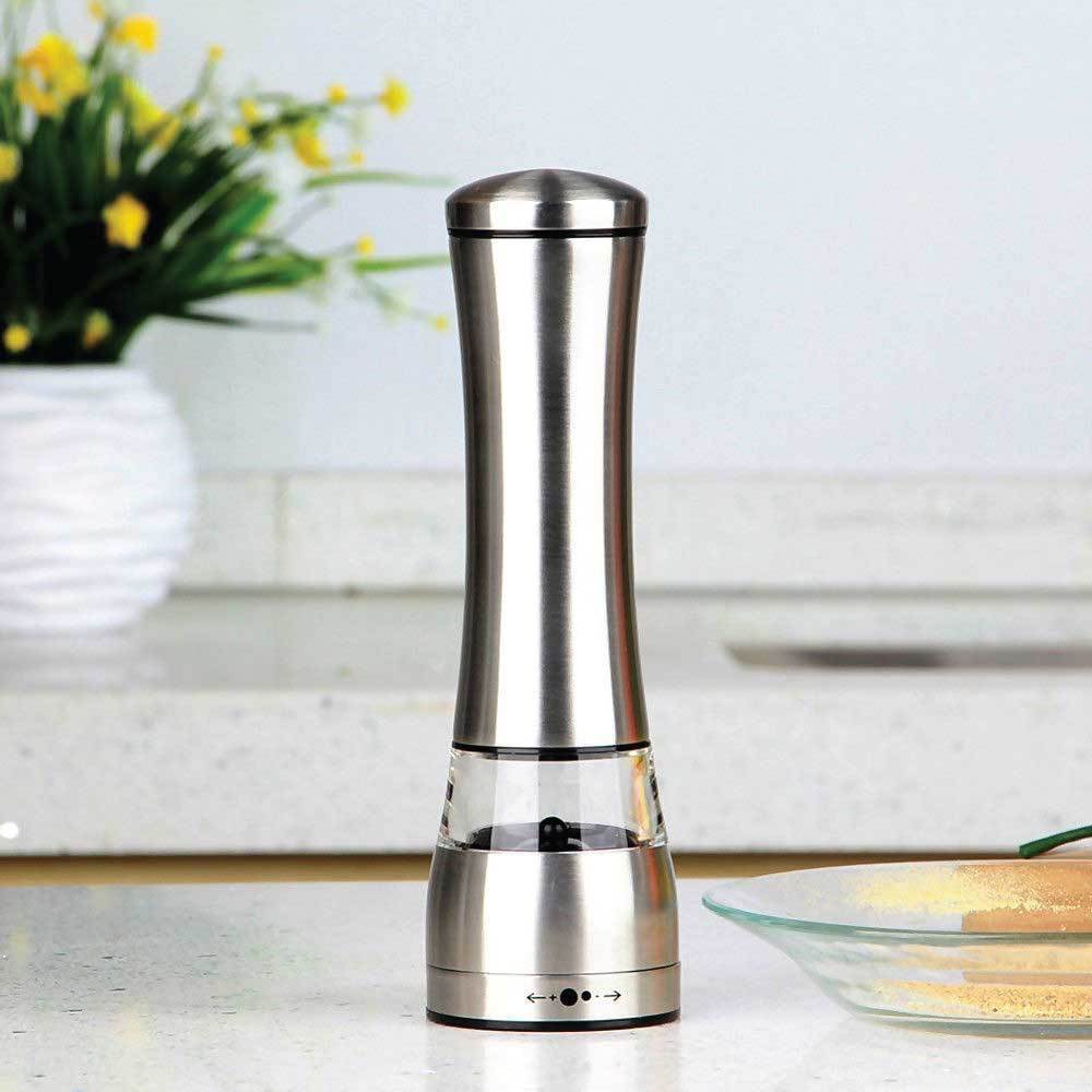 Electric Battery Salt or Pepper Grinder Adjustable Shakers Automatic Stainless Mill 3