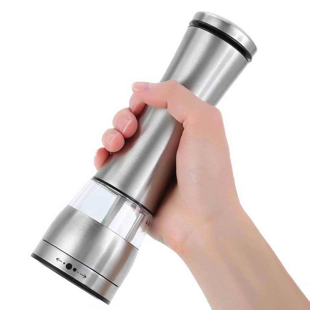 Electric Battery Salt or Pepper Grinder Adjustable Shakers Automatic Stainless Mill 4