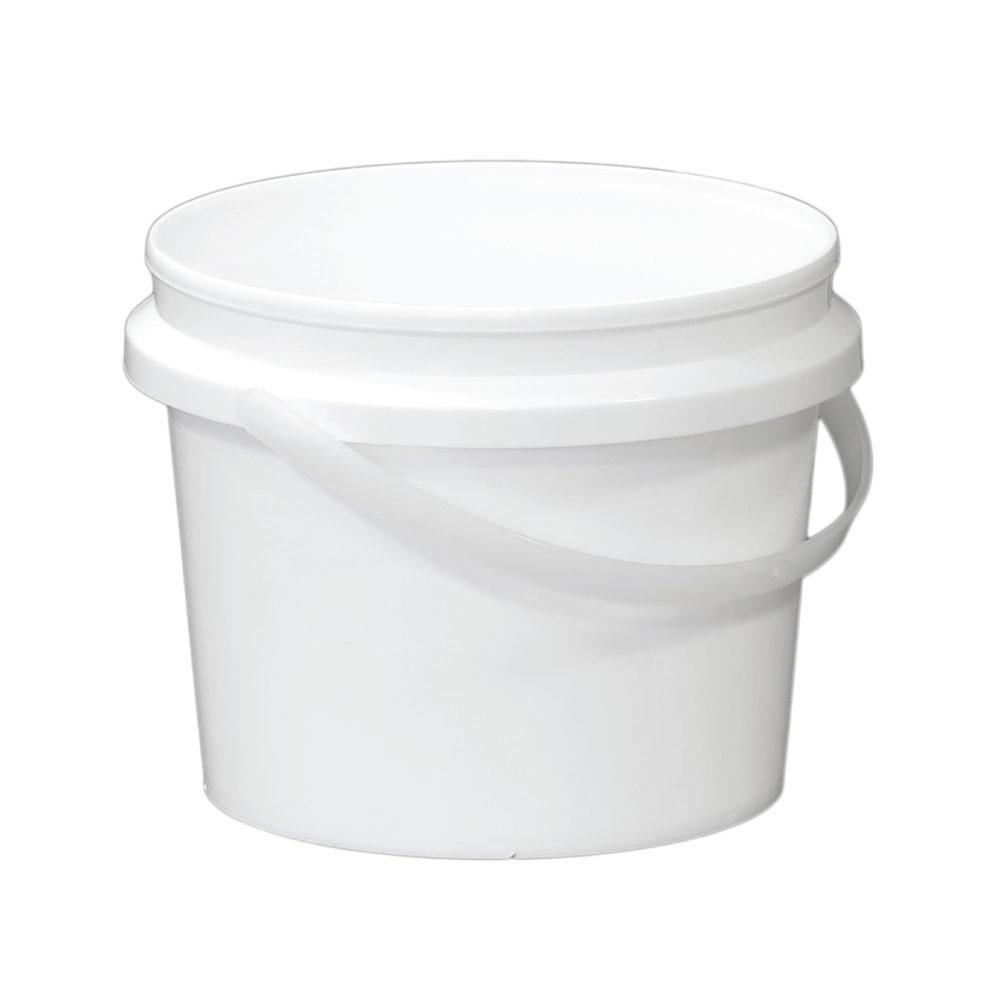 Bulk 10x 5L Plastic Buckets + Lids - Empty White With Handle - Large Food Pail 4