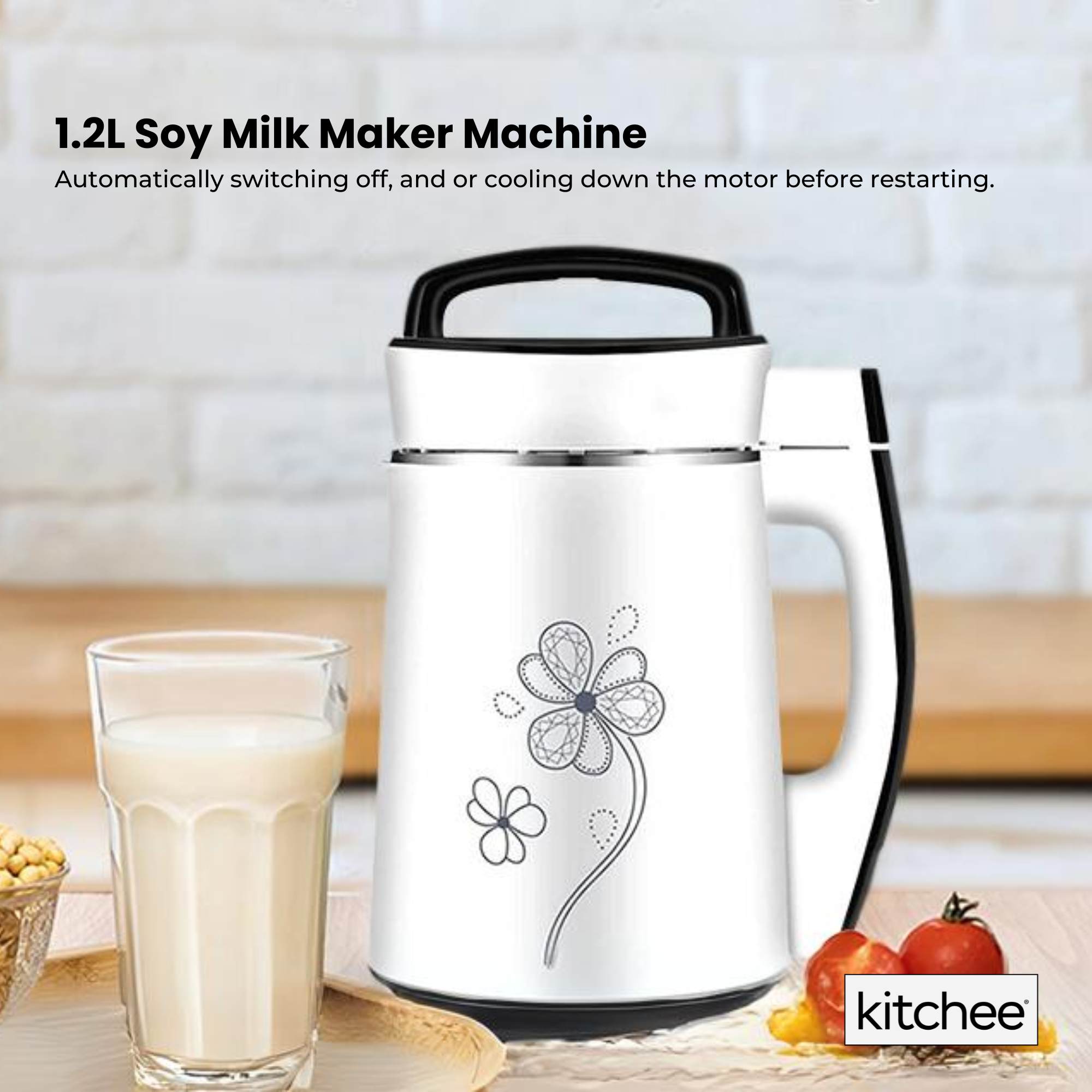 1.2L Electric Soy Bean Milk Maker Machine - Automatic Soya Almond Nut Blender 4