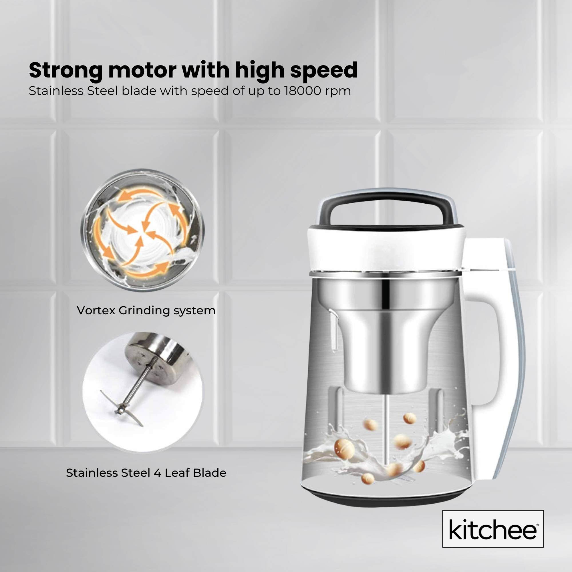 1.2L Electric Soy Bean Milk Maker Machine - Automatic Soya Almond Nut Blender 5
