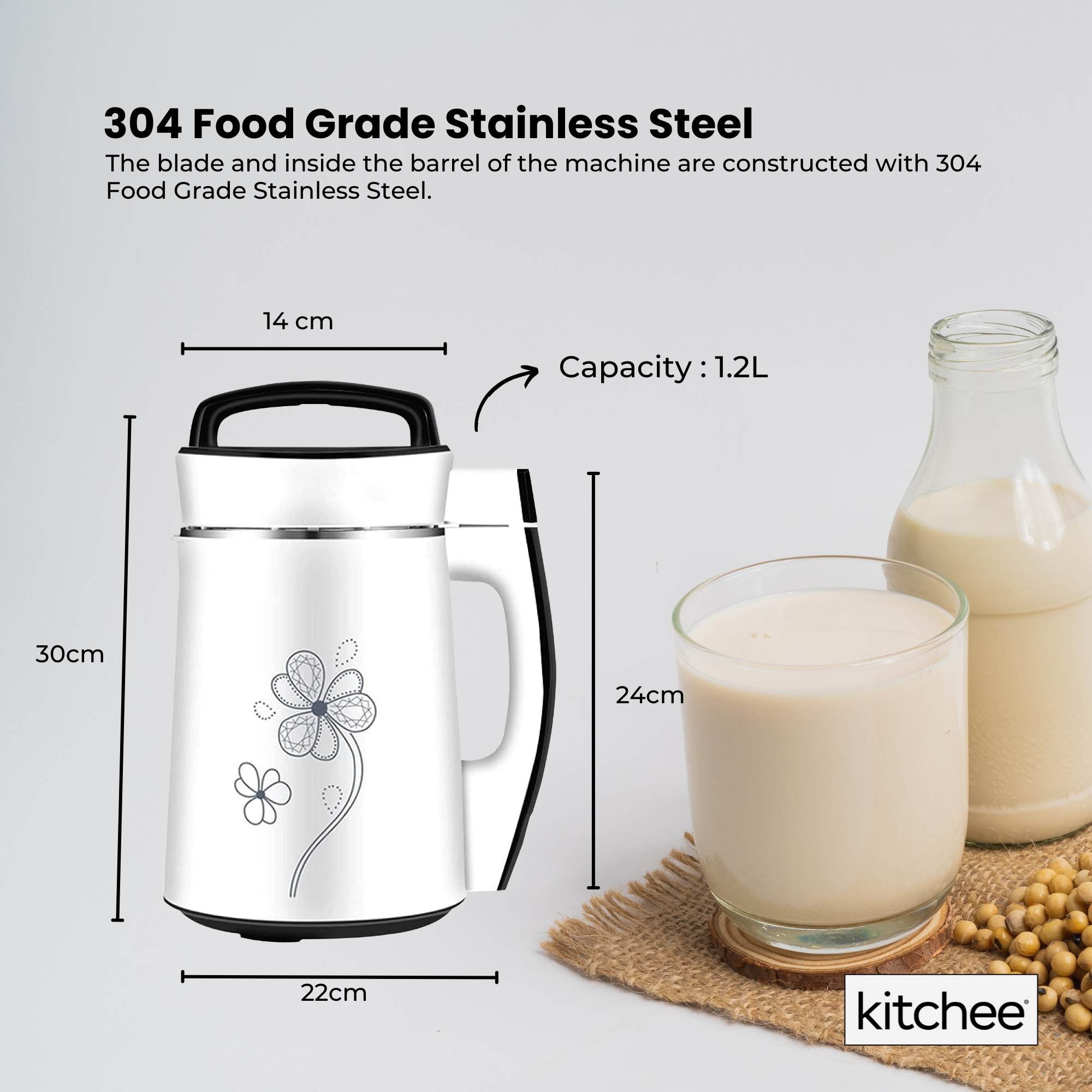 1.2L Electric Soy Bean Milk Maker Machine - Automatic Soya Almond Nut Blender 6