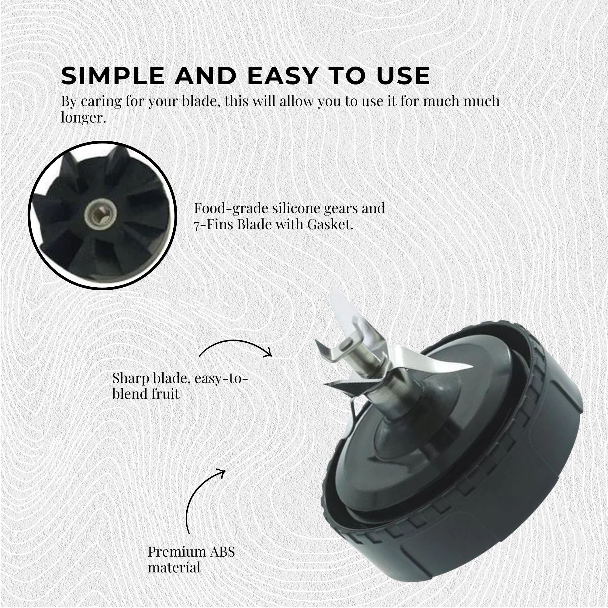 For Nutri Ninja Extractor Blade - 7 Fin Connection Replacement Blender Parts 8