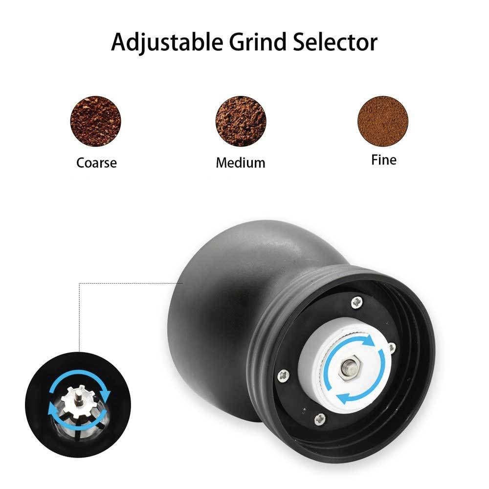 Coffee Bean Grinder - Manual Hand Stainless Ceramic Burr Core Glass Jar Nut Mill 9