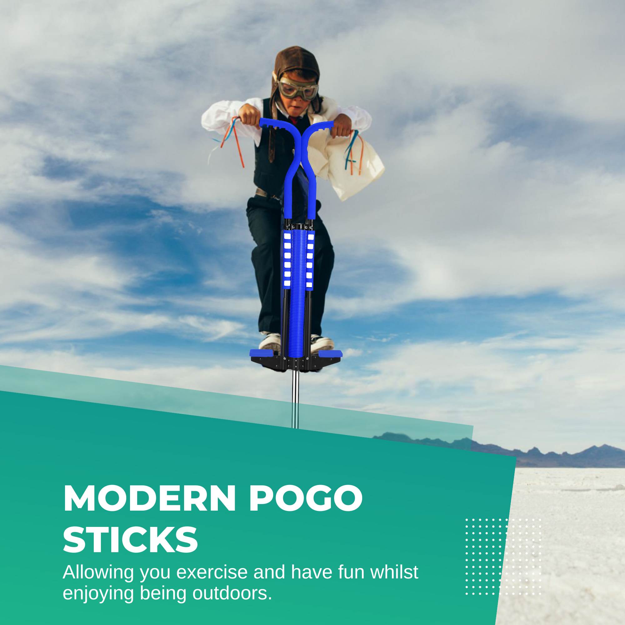 Blue Pogo Stick Kids - Childrens Jumping Jackhammer Exercise Hopper Toy 3