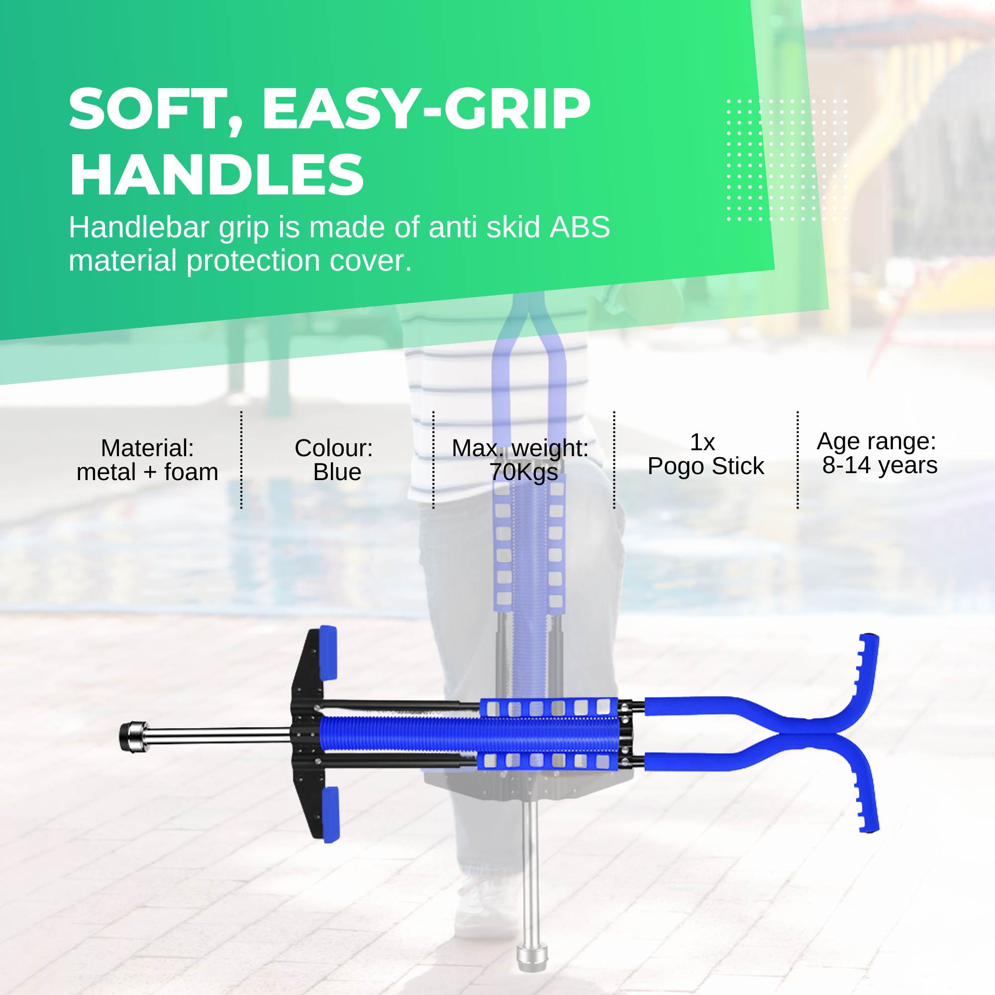 Blue Pogo Stick Kids - Childrens Jumping Jackhammer Exercise Hopper Toy 7