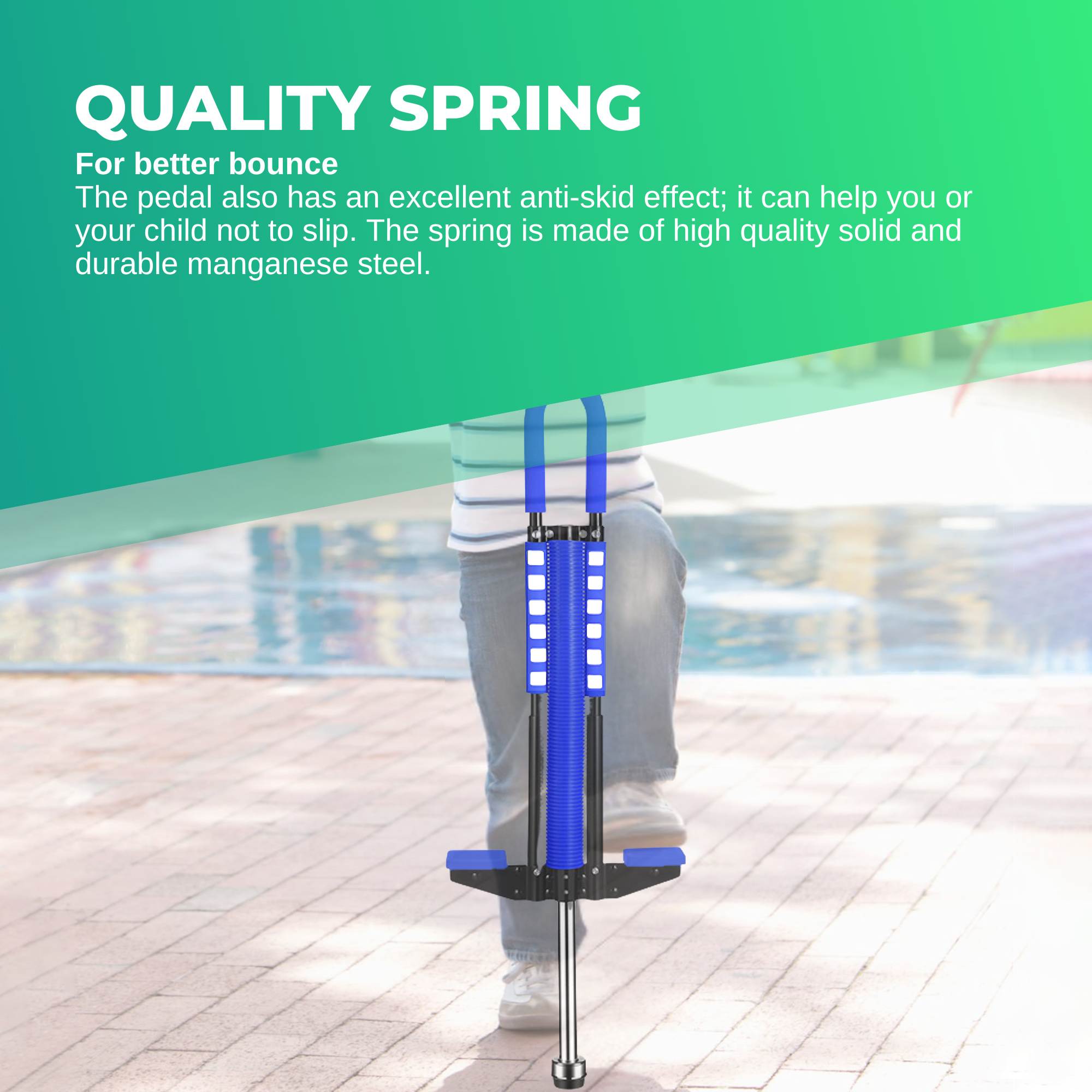 Blue Pogo Stick Kids - Childrens Jumping Jackhammer Exercise Hopper Toy 8