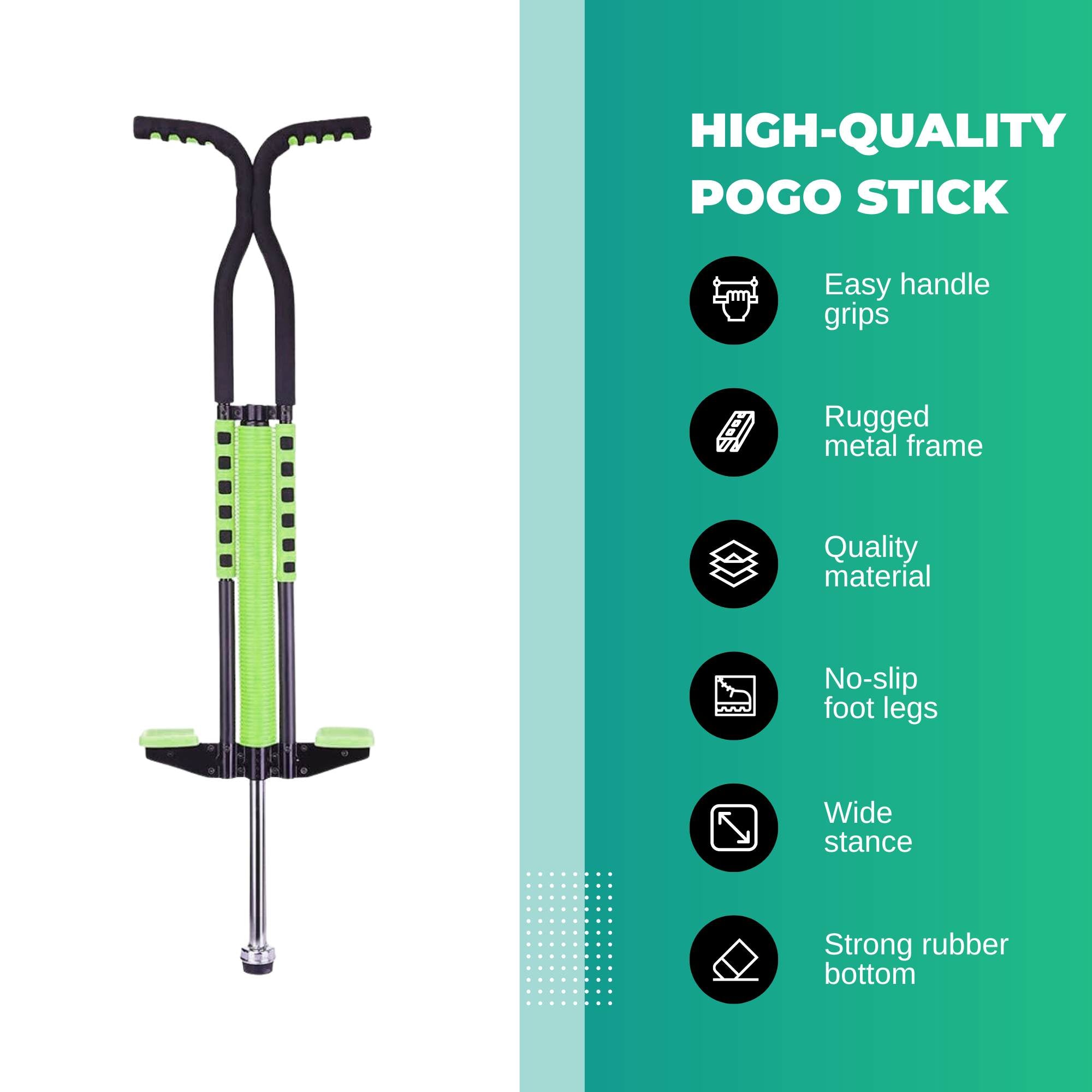 Green Pogo Stick Kids - Childrens Jumping Jackhammer Exercise Hopper Toy 6