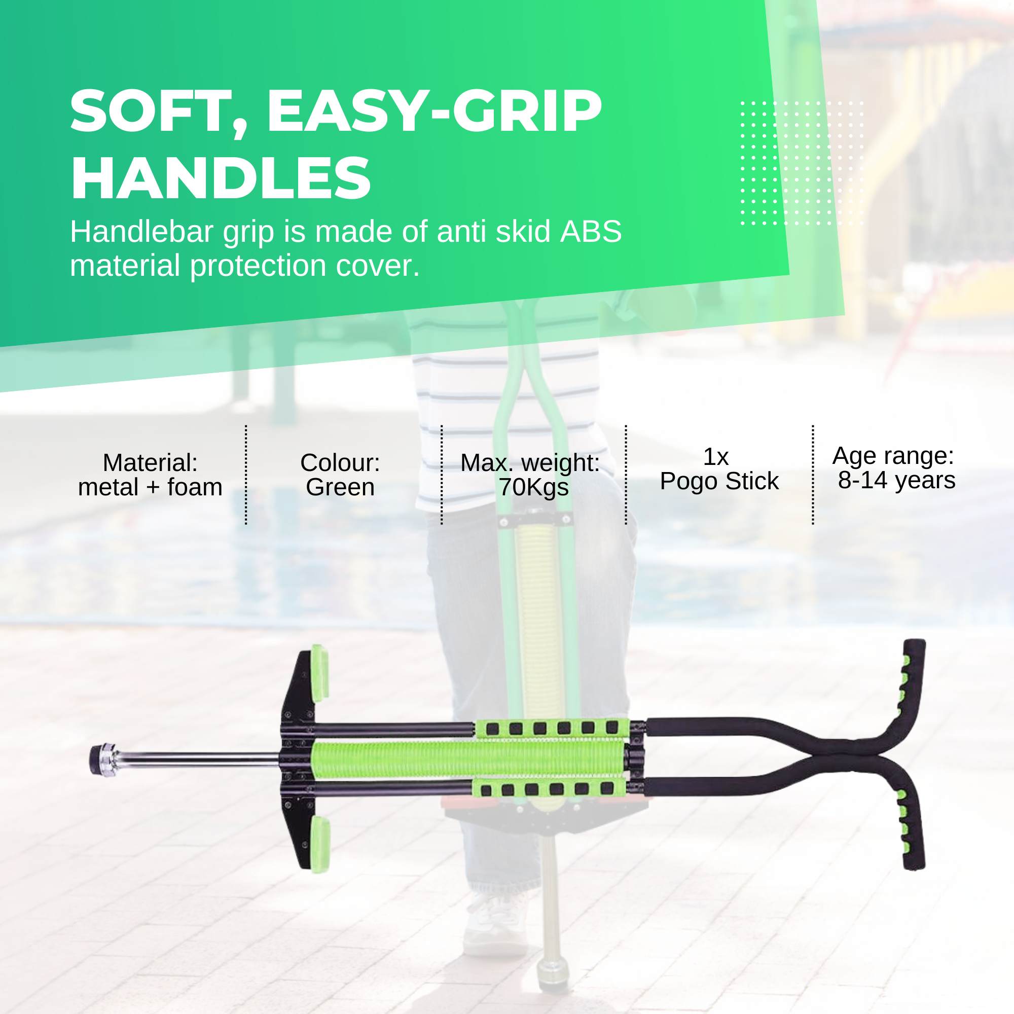 Green Pogo Stick Kids - Childrens Jumping Jackhammer Exercise Hopper Toy 7
