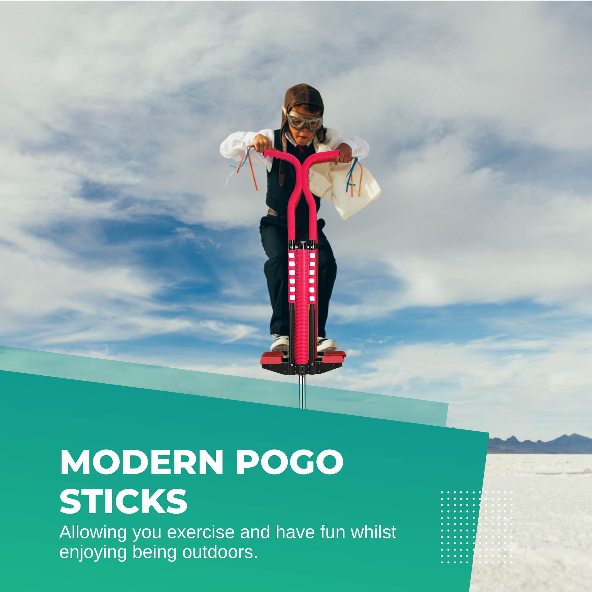 Red Pogo Stick Kids - Childrens Jumping Jackhammer Exercise Hopper Toy 3