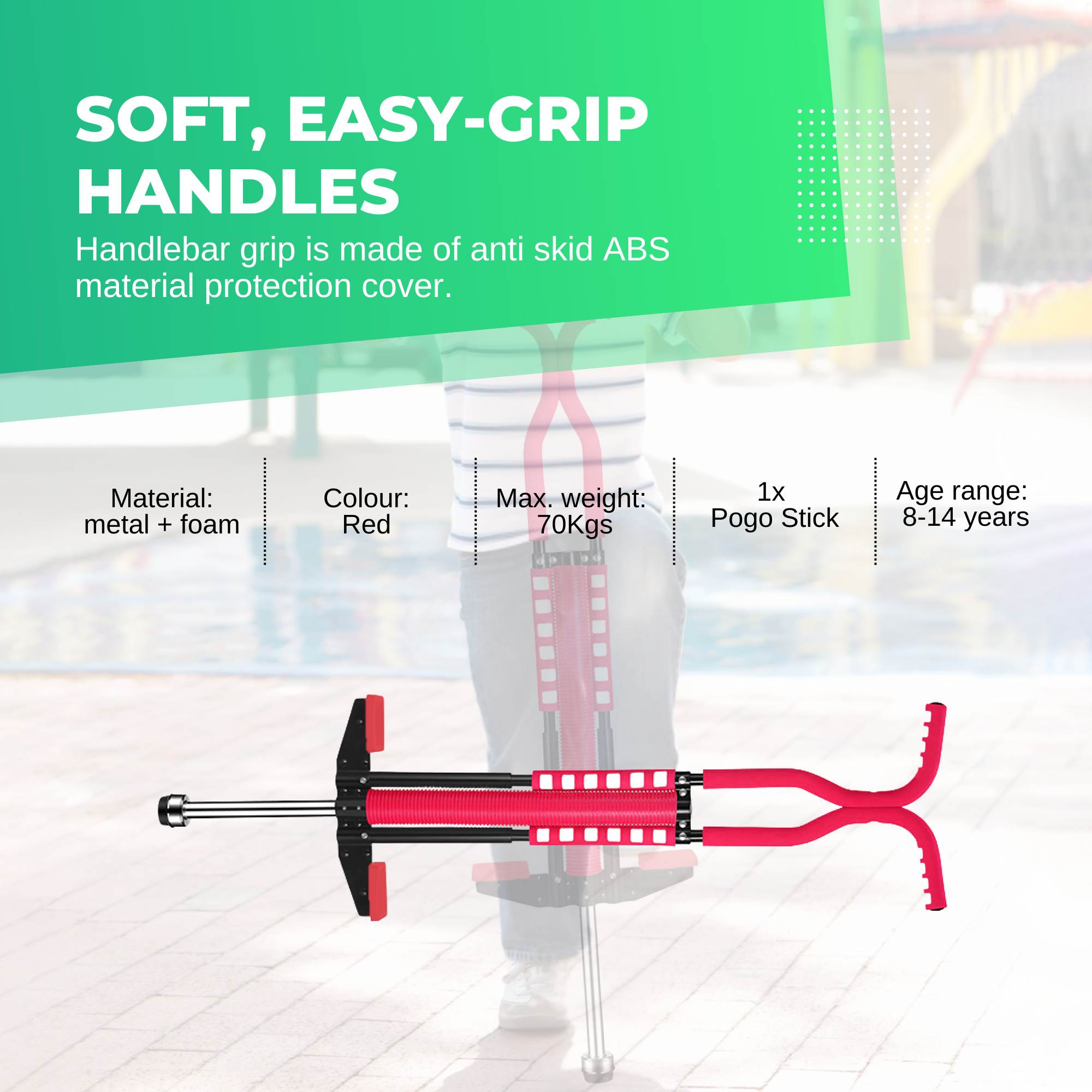 Red Pogo Stick Kids - Childrens Jumping Jackhammer Exercise Hopper Toy 7