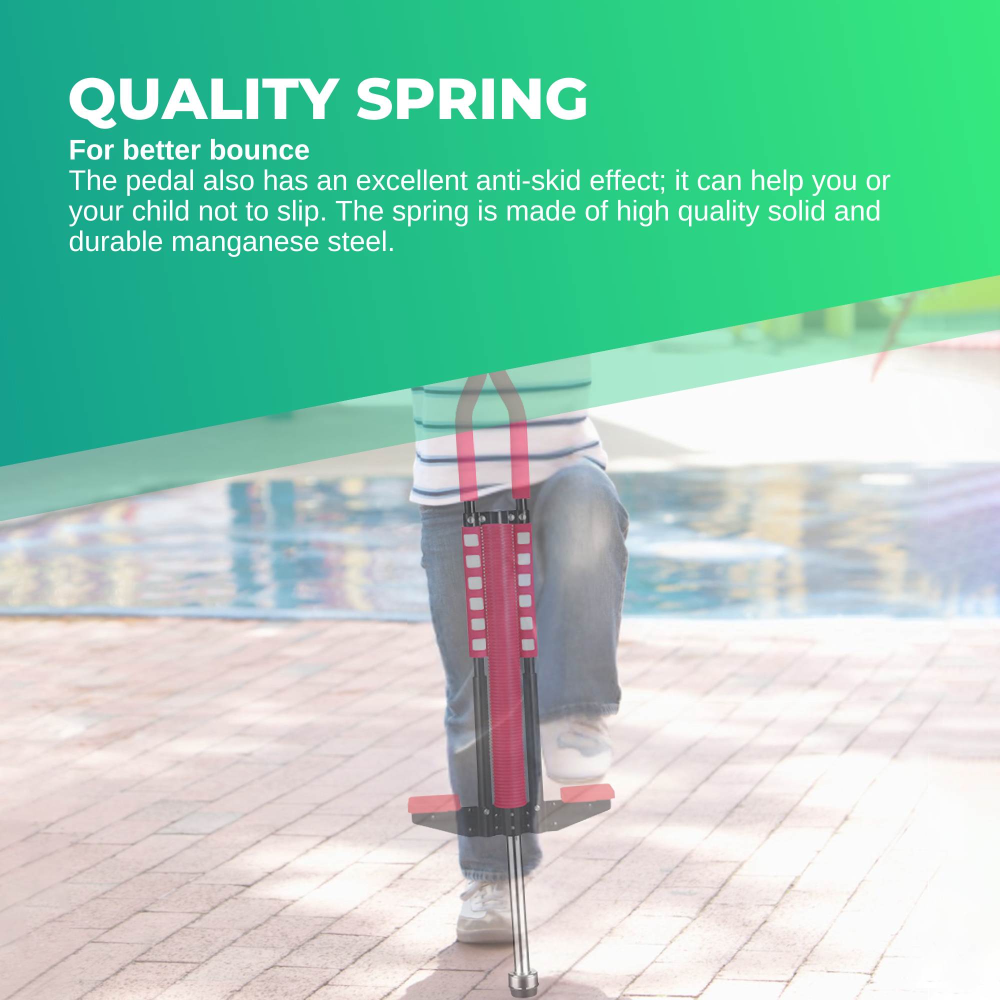 Red Pogo Stick Kids - Childrens Jumping Jackhammer Exercise Hopper Toy 8