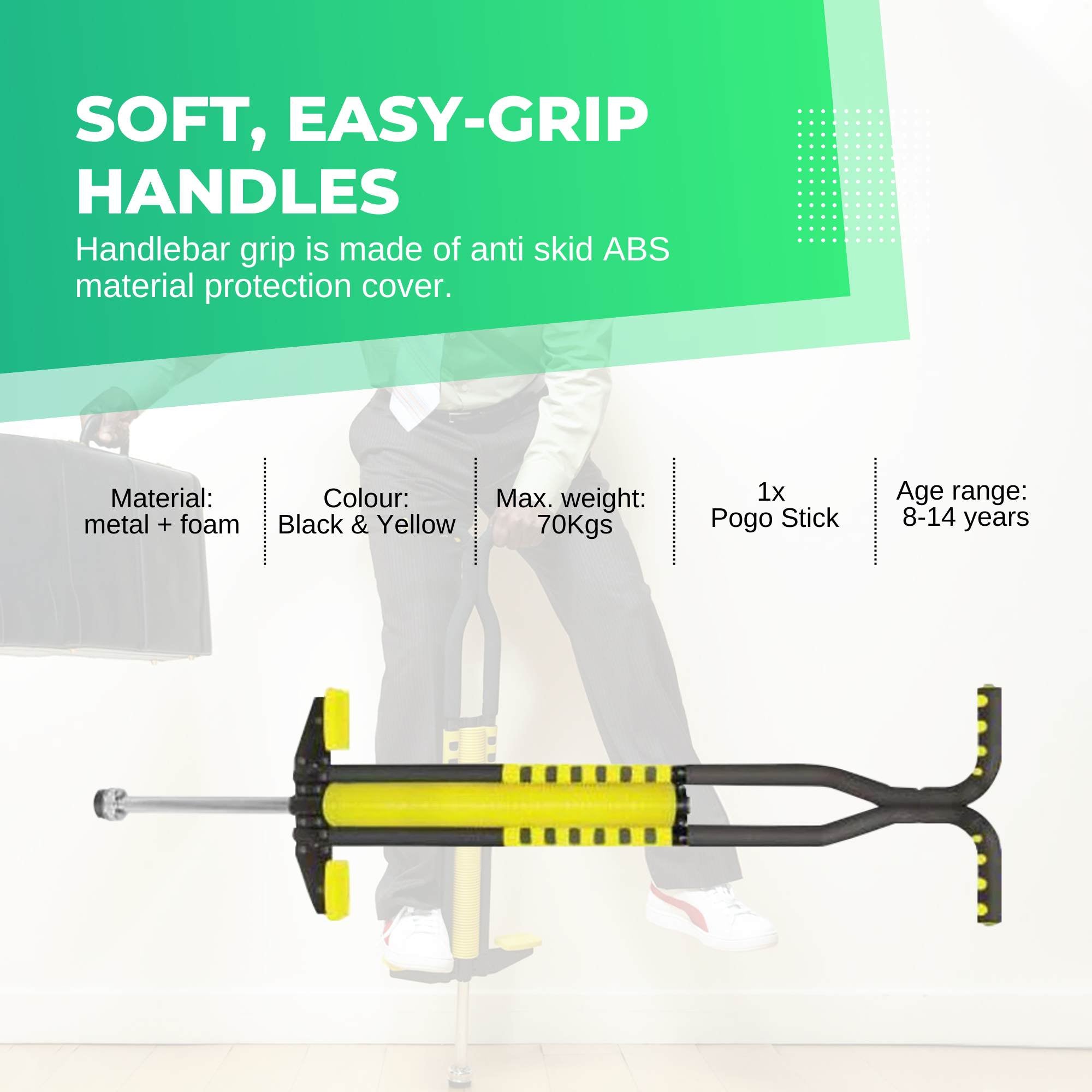 Black and Yellow Pogo Stick - Children's Large Jumping Jackhammer Toy 7
