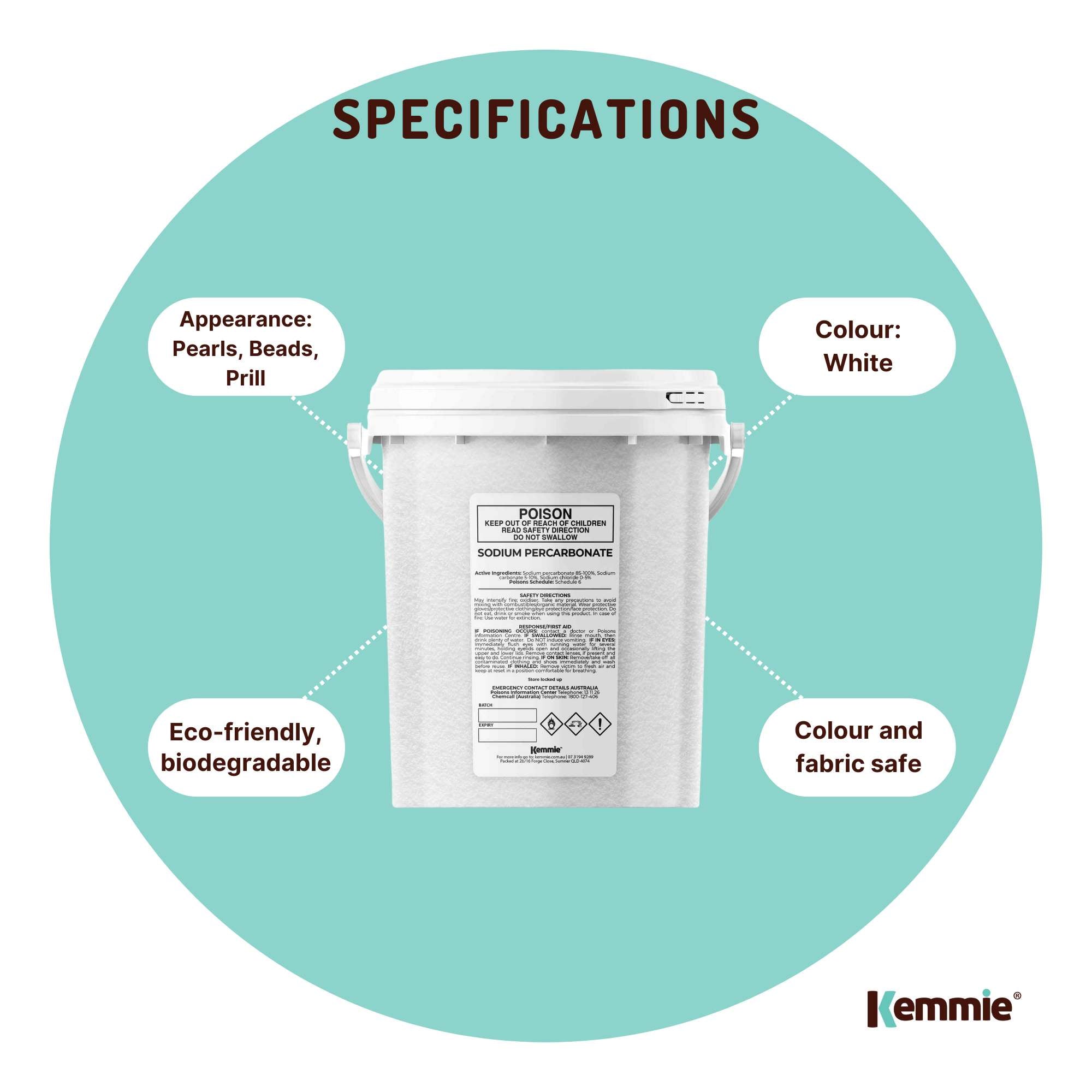 1.3Kg Sodium Percarbonate Tub - Eco Laundry Cleaner Brew Sanitiser Oxygen Bleach 8