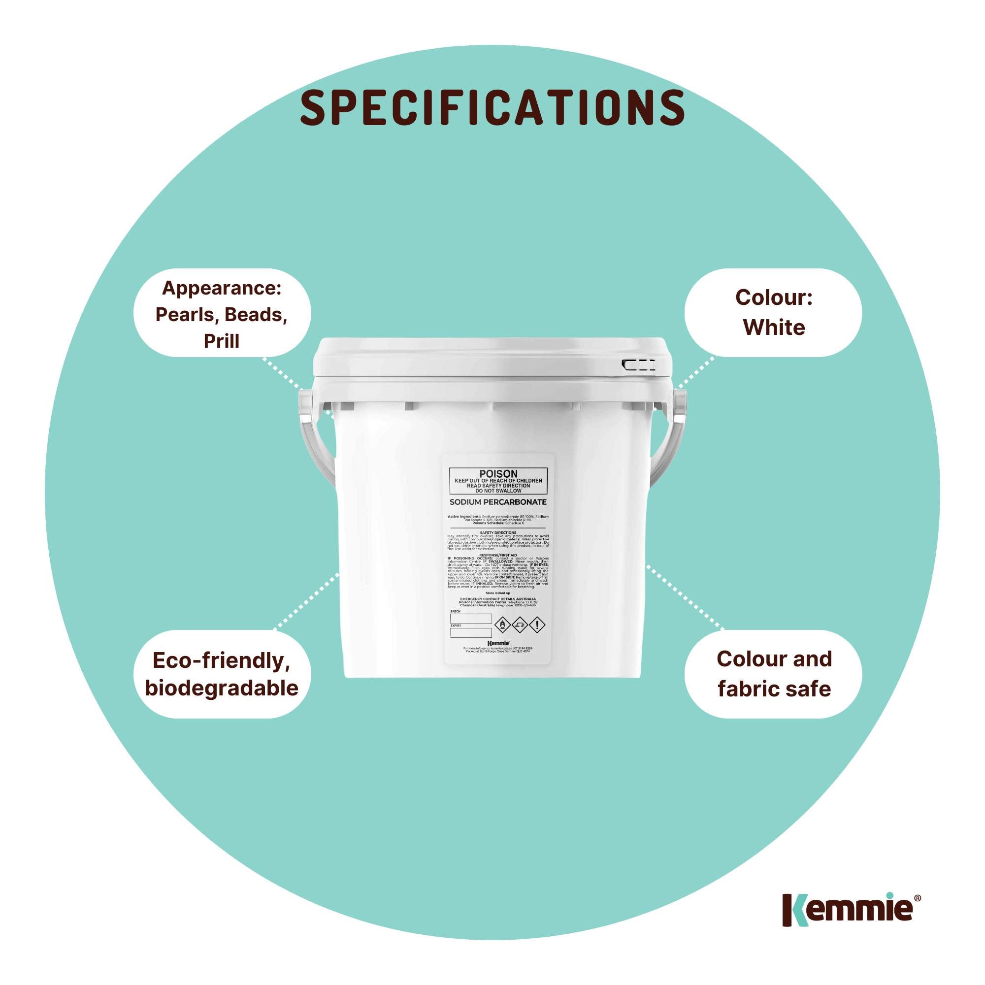 5Kg Sodium Percarbonate Tub - Eco Laundry Cleaner Brew Sanitiser Oxygen Bleach 8