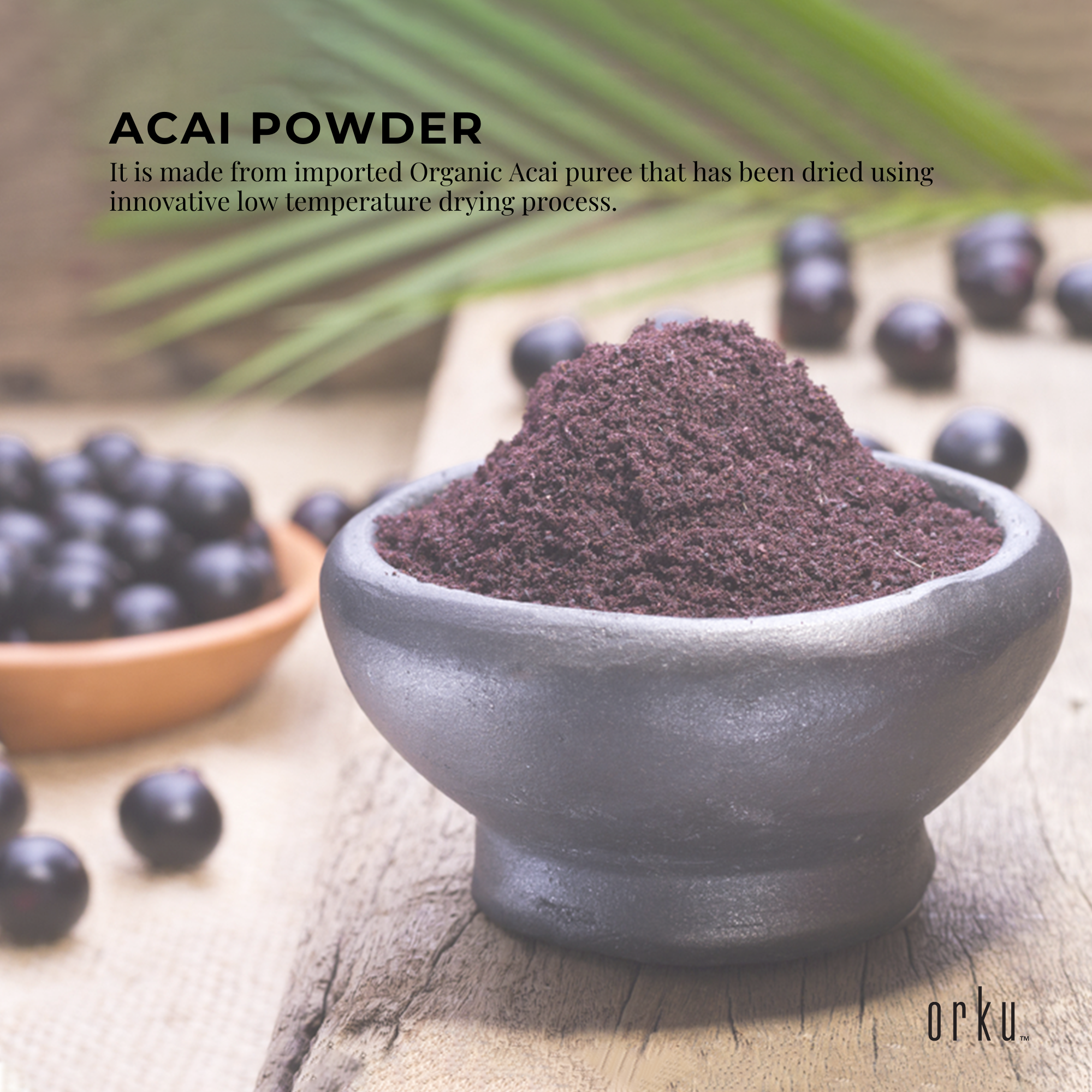 2.5kg Acai Powder Bucket 100% Organic - Superfood Amazon Berries 3