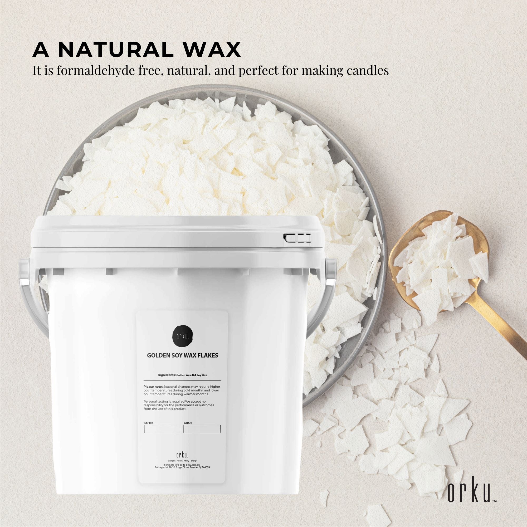 2Kg Golden 464 Soy Wax Flakes Bucket - 100% Pure Natural DIY Candle Melts Chips 4