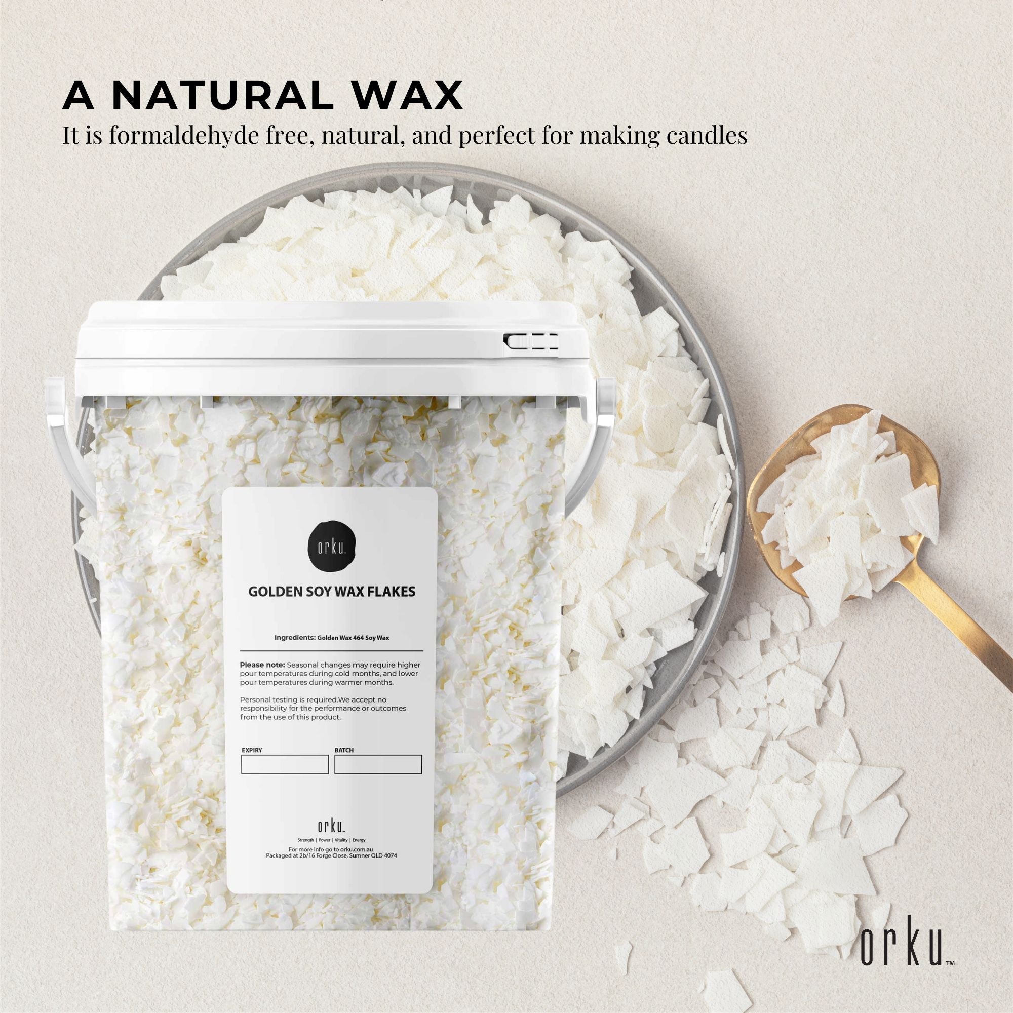 400g Golden 464 Soy Wax Flakes Bucket - 100% Pure Natural DIY Candle Melts Chips 3