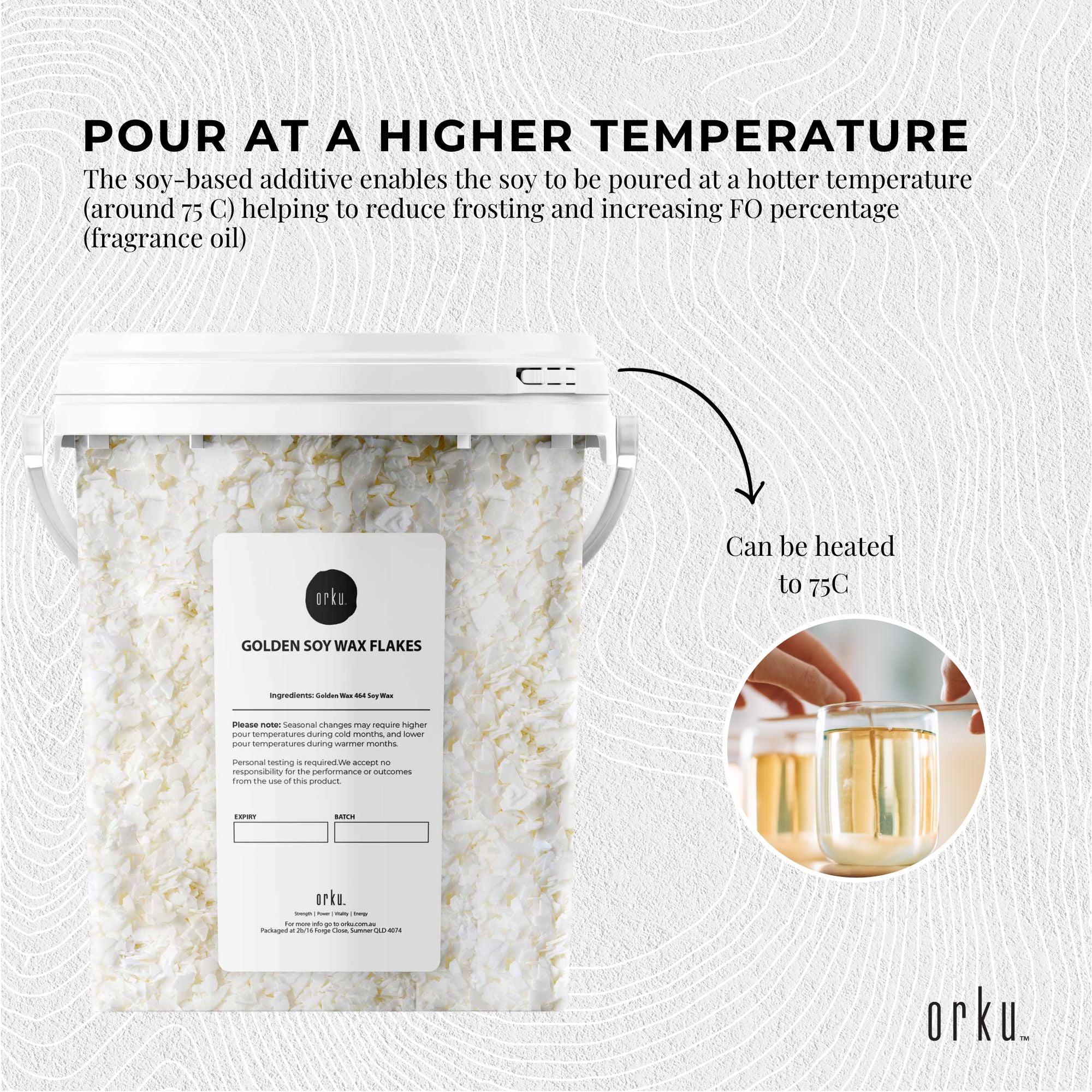 400g Golden 464 Soy Wax Flakes Bucket - 100% Pure Natural DIY Candle Melts Chips 5