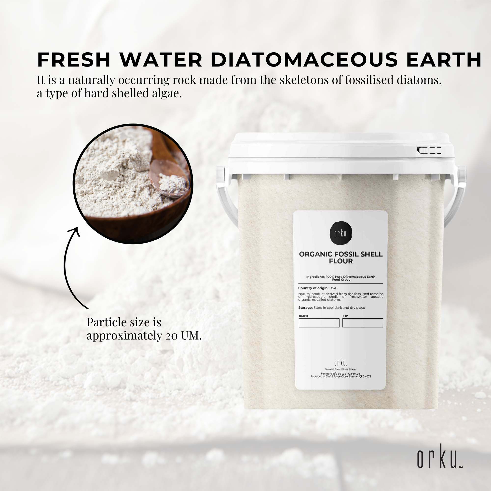 300g Organic Fine Diatomaceous Earth Tub - Food Grade Fossil Shell Flour Powder 4
