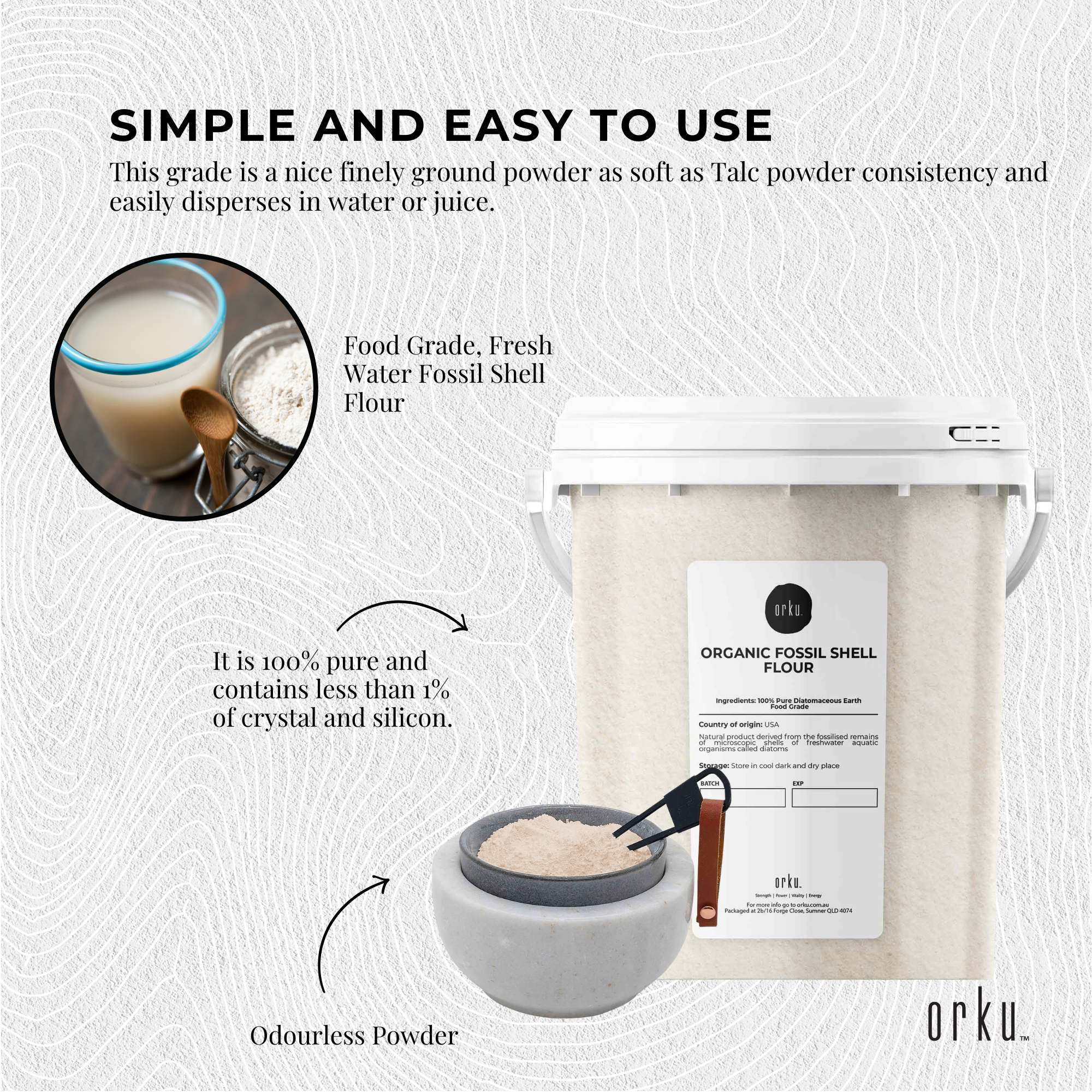 300g Organic Fine Diatomaceous Earth Tub - Food Grade Fossil Shell Flour Powder 5