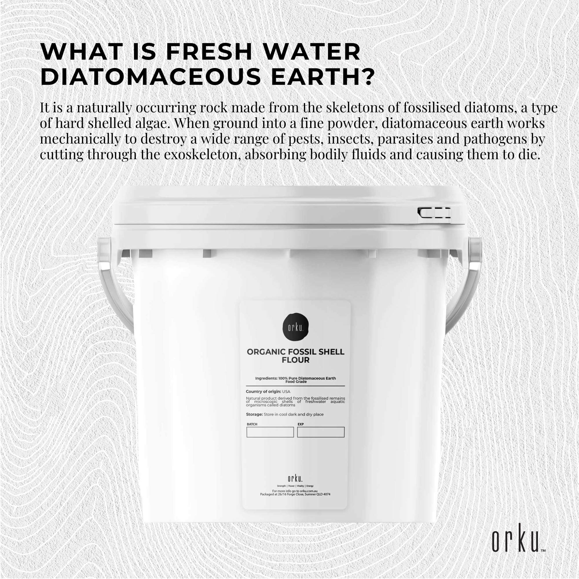 1.4Kg Organic Fine Diatomaceous Earth Tub - Food Grade Fossil Shell Flour Powder 3